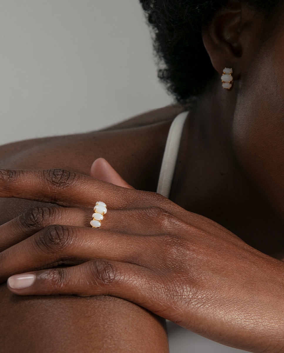 Imagen 3 de Anillo de mujer elegant de plata de primera ley con baño de oro - Viceroy - Blanco Blanco