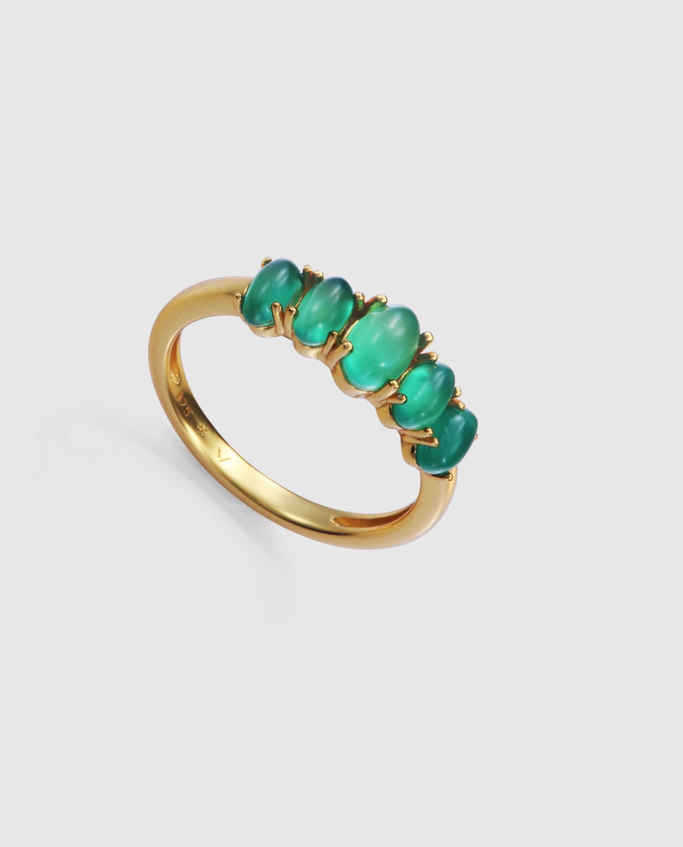 Imagen 1 de Anillo de mujer elegant de plata de primera ley con baño de oro - Viceroy - Verde Verde