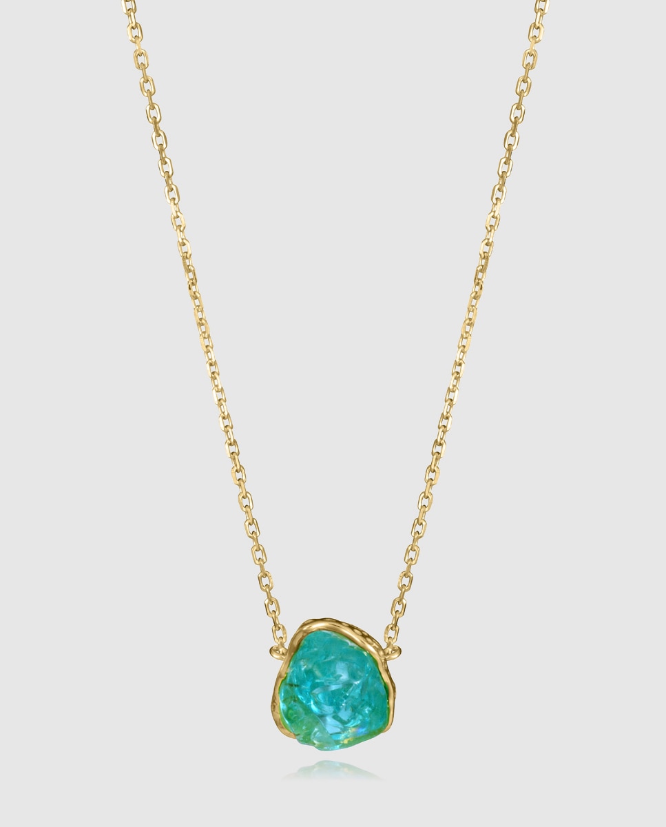 Imagen 0 de Collar de mujer elegant de plata de primera ley con baño de oro Azul
