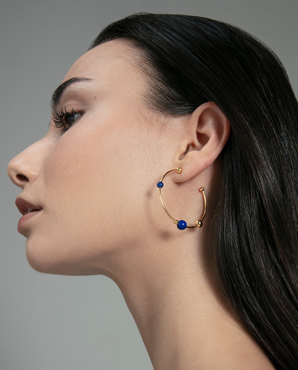 Pendientes de mujer trend de plata de primera ley con baño de oro - Viceroy - Azul Azul-2