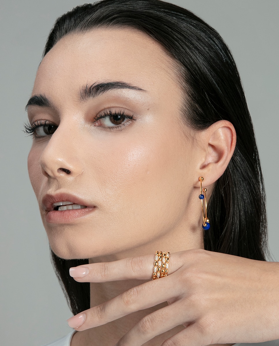 Pendientes de mujer trend de plata de primera ley con baño de oro - Viceroy - Azul Azul-3