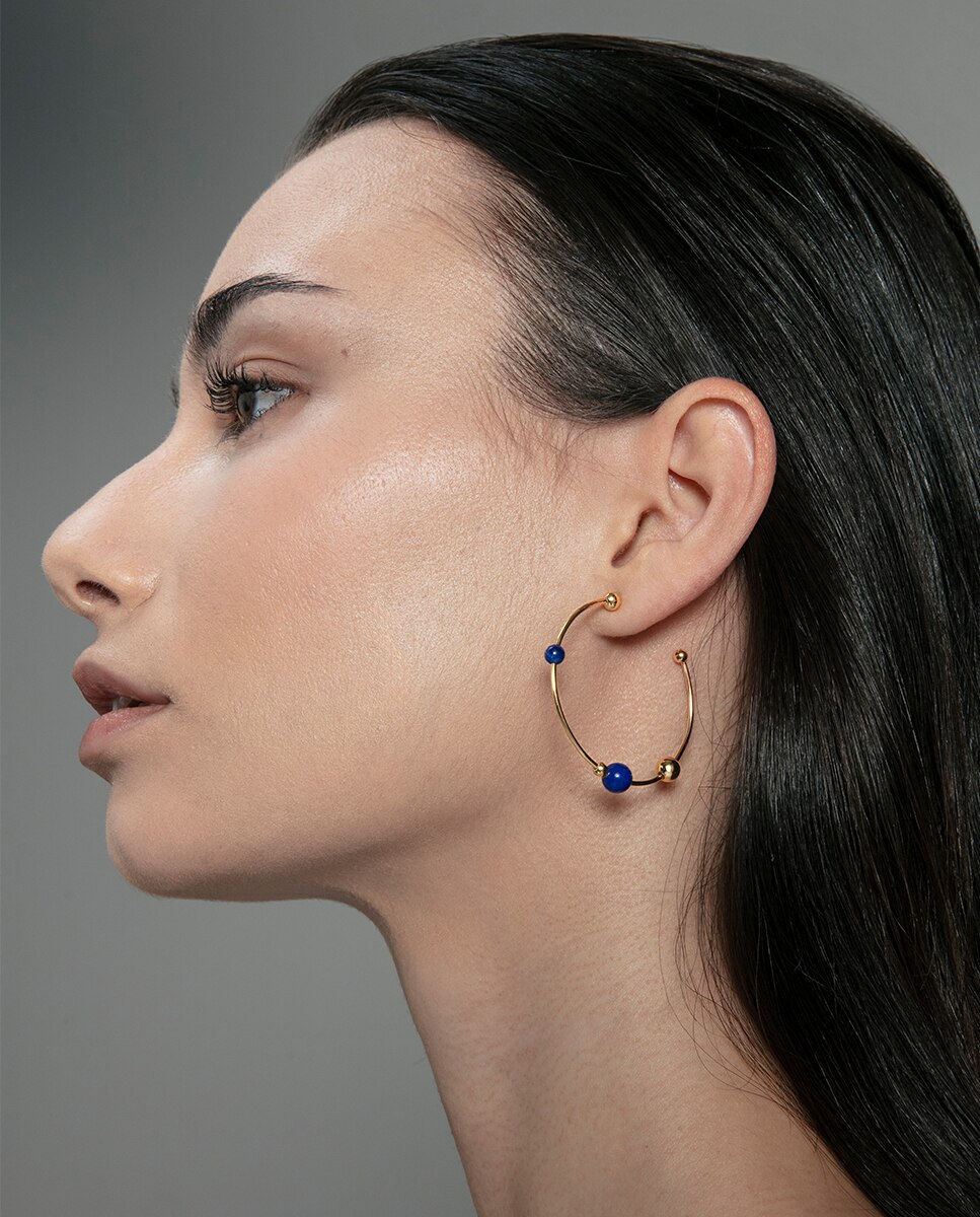 Pendientes de mujer trend de plata de primera ley con baño de oro - Viceroy - Azul Azul-4