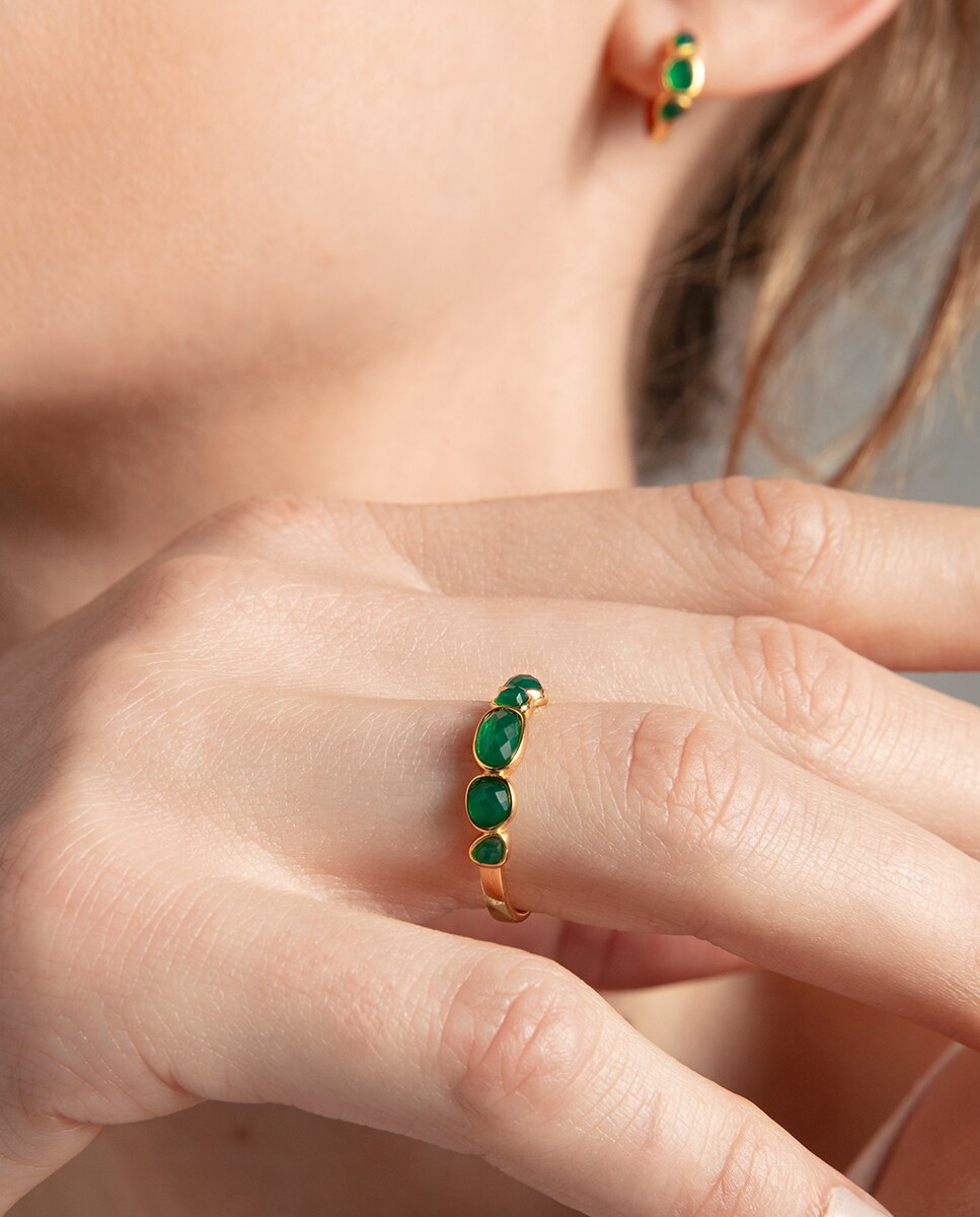 Anillo de mujer elegant de plata de primera ley con baño de oro - Viceroy - Verde Verde-2