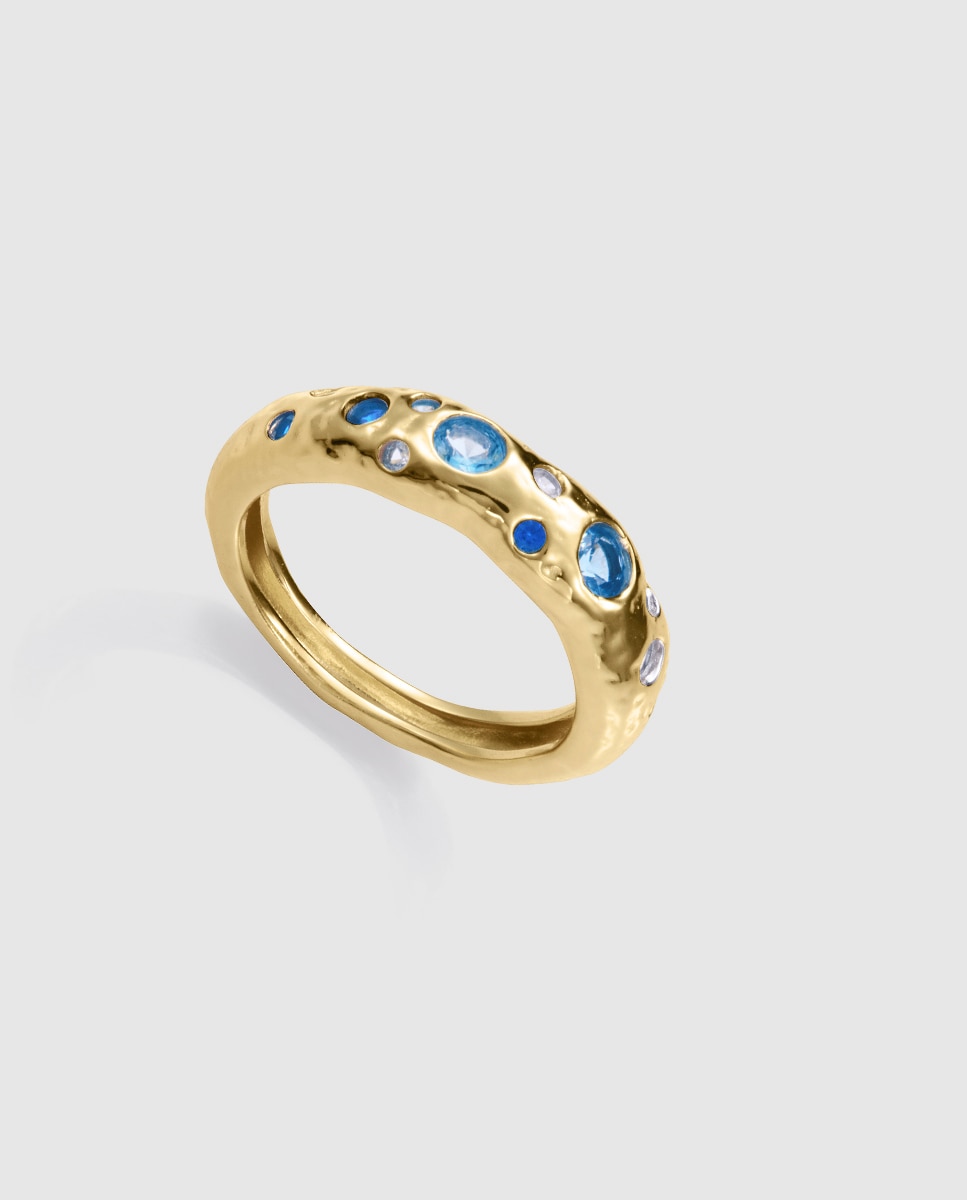 Imagen 0 de Anillo de mujer de elegant de plata de primera ley con baño de oro Dorado