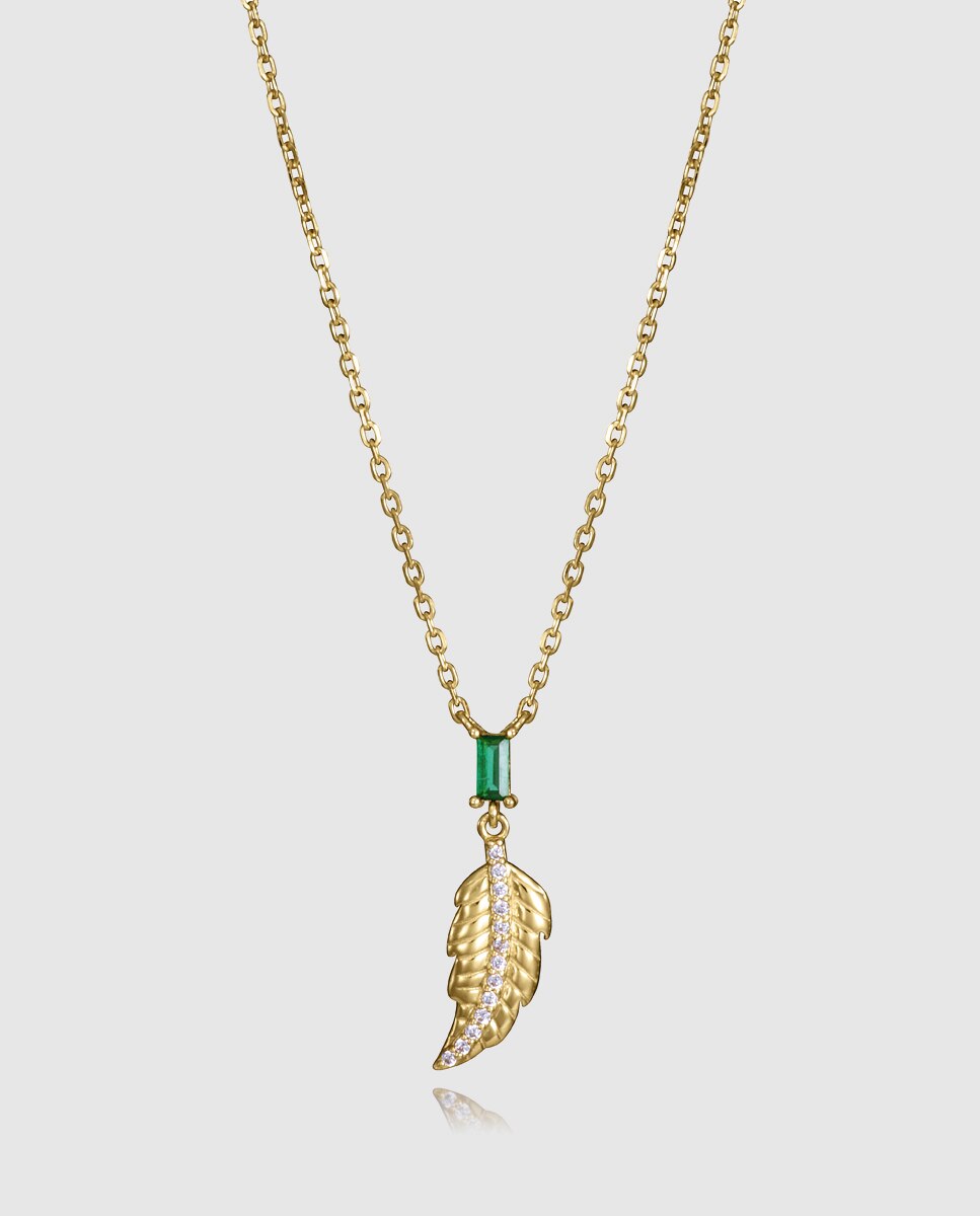 Imagen 0 de Collar de mujer trend de plata de primera ley con baño de oro Dorado