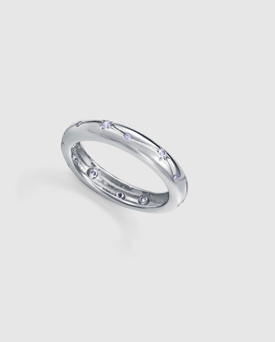Imagen 0 de Anillo de mujer elegant de plata de primera ley con baño de rodio Plateado