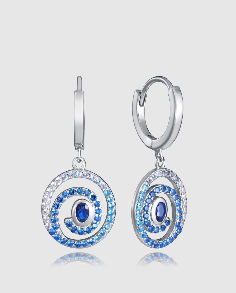 Pendientes de mujer elegant de plata de primera ley con baño de rodio - Viceroy - Azul Azul-1