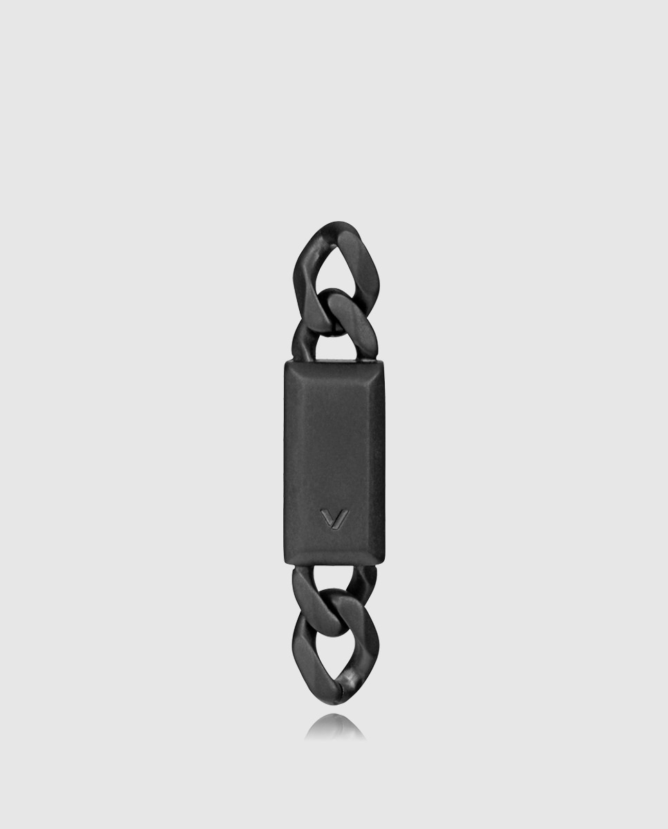 Imagen 0 de Pendiente único de hombre colección abraham mateo de acero ip negro Negro