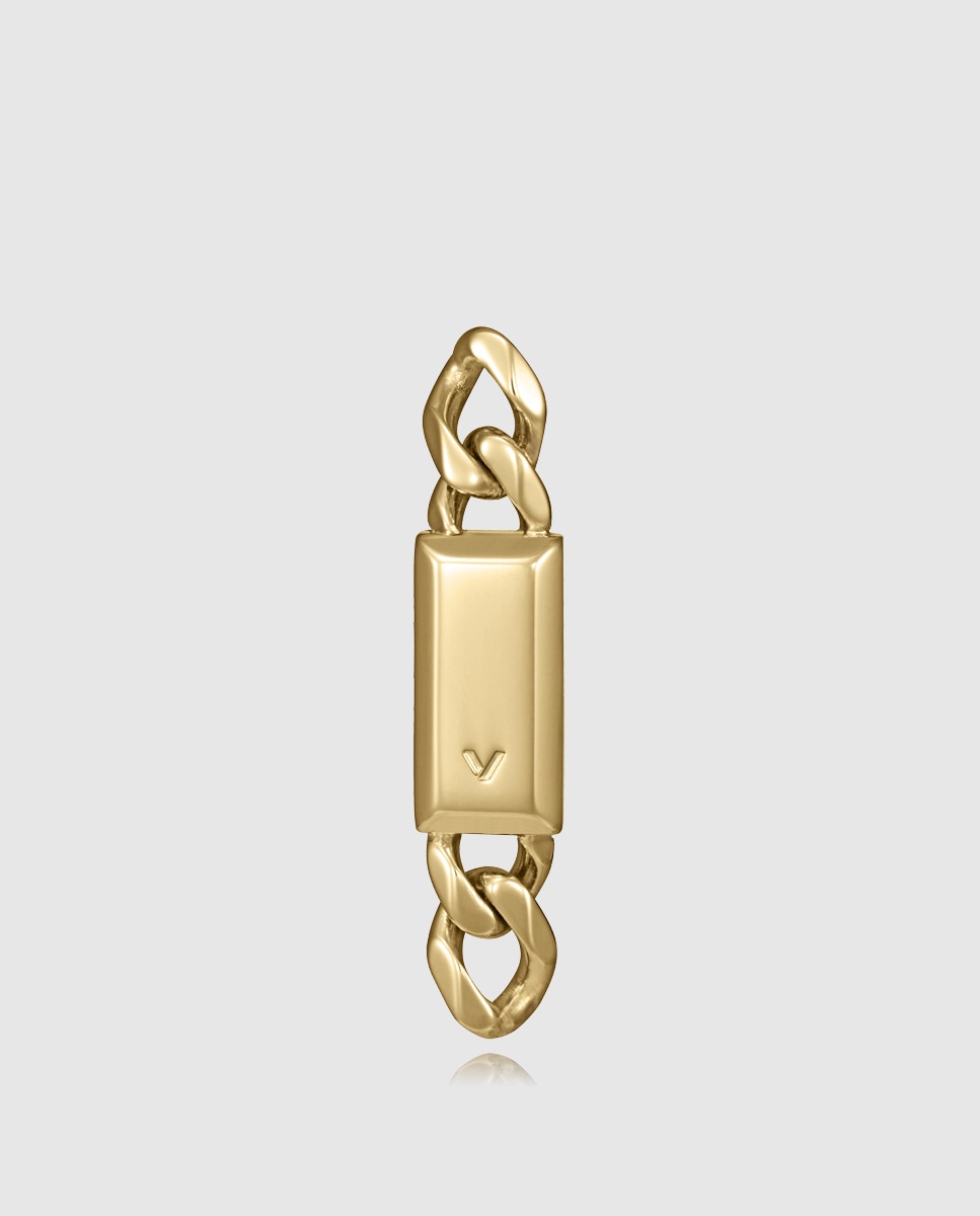 Imagen 0 de Pendiente único de hombre colección abraham mateo de acero ip dorado Dorado