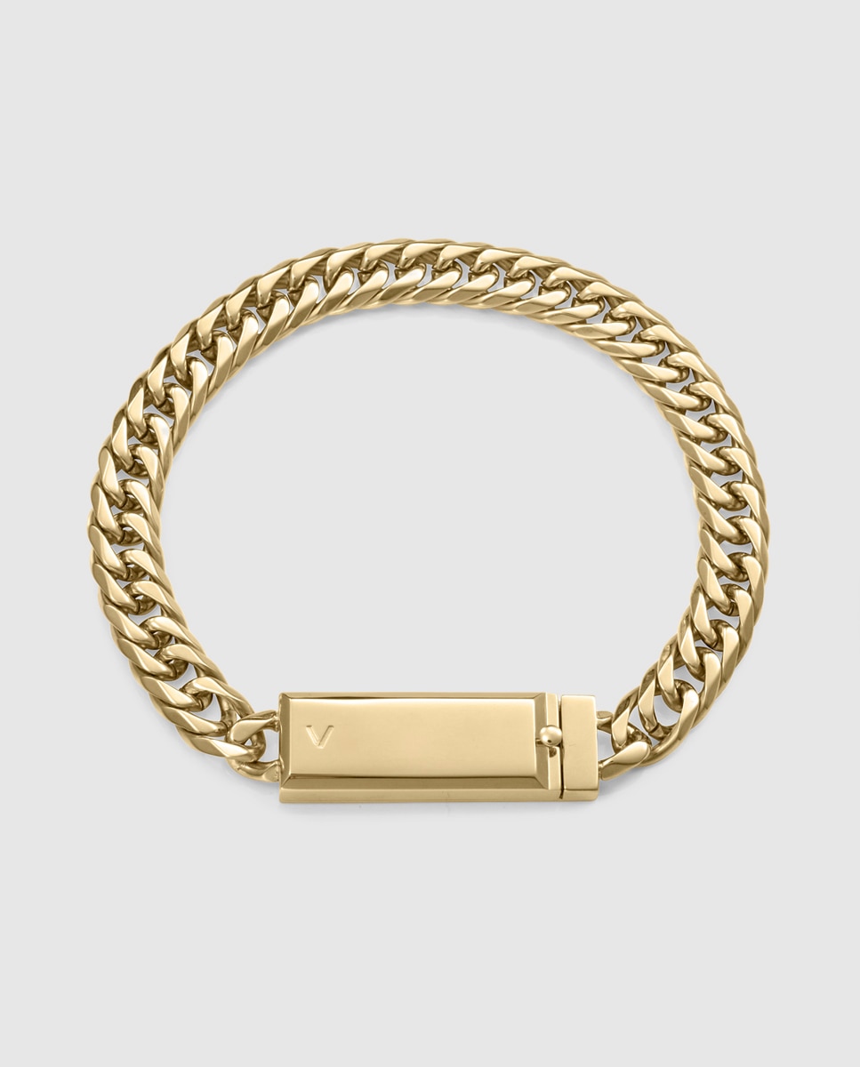 Imagen 0 de Pulsera de hombre colección abraham mateo de acero ip dorado cadena Dorado