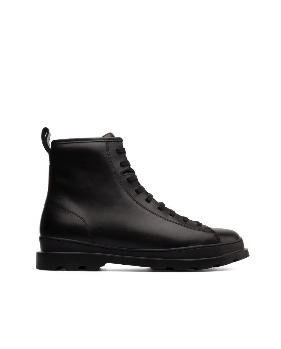 Imagen 0 de Botas de hombre Brutus de piel con cordones Negro