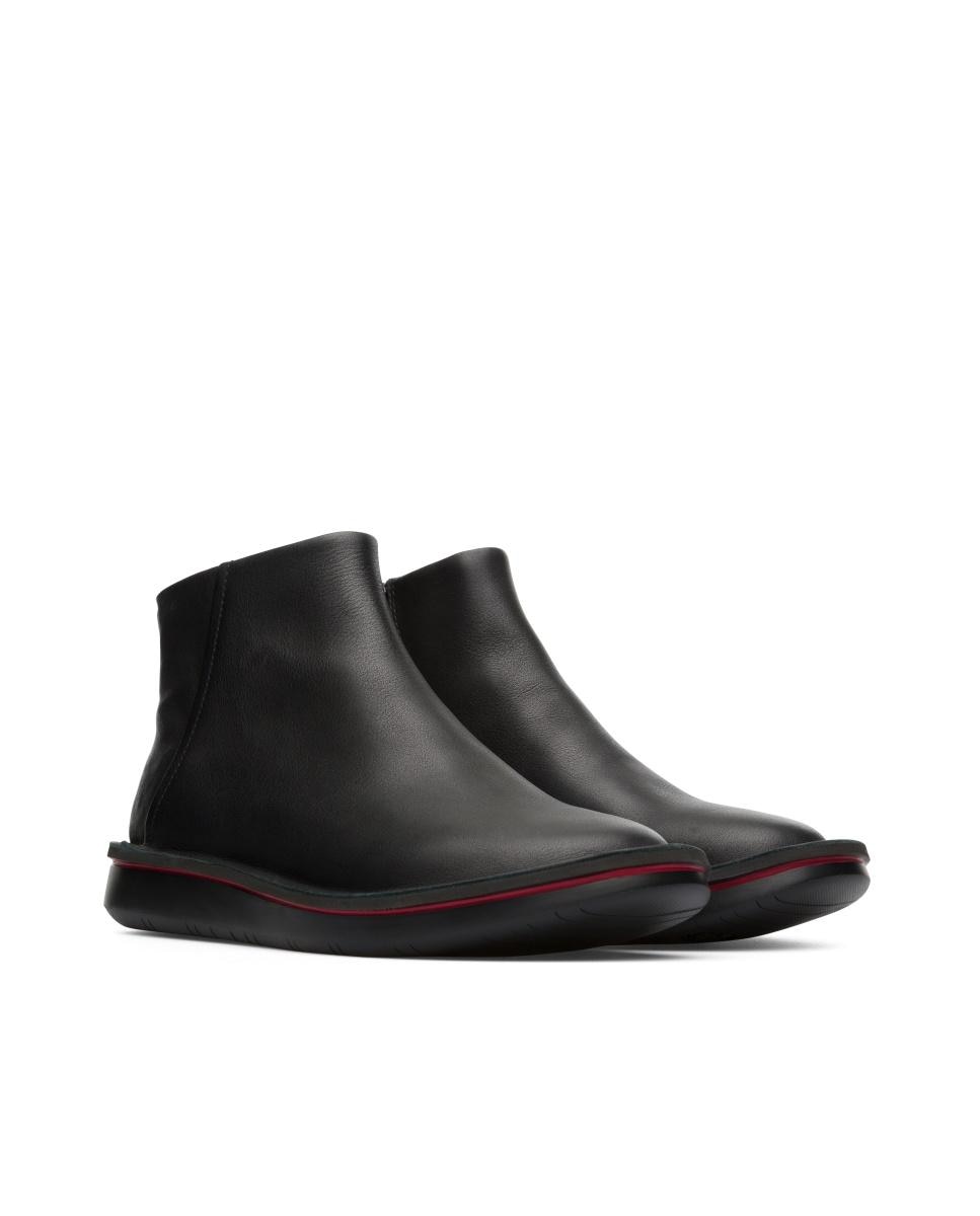 Botines de mujer Camper de piel con cuña en - Negro Negro-2