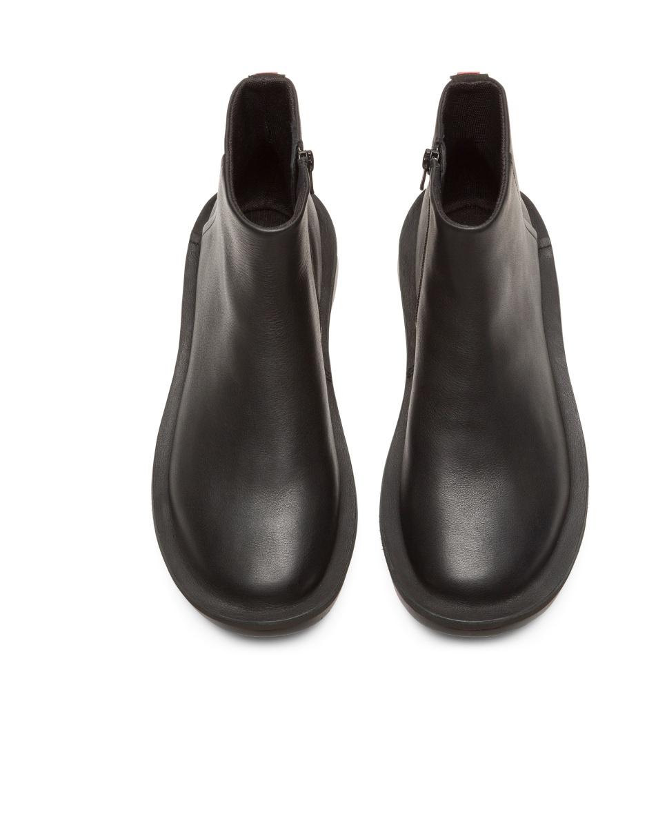 Botines de mujer Camper de piel con cuña en - Negro Negro-3