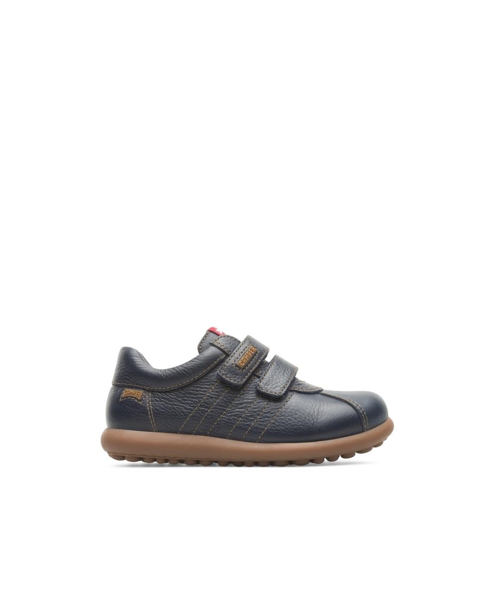 Zapatillas de piel de niño lisas con doble cierre adherente - Camper - Azul marino Azul marino-1