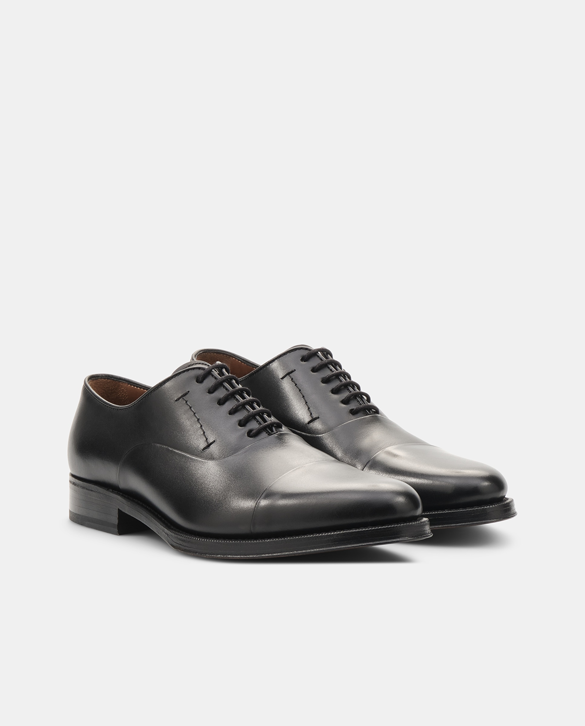 Zapatos oxford premium de piel de vacuno de hombre - Lottusse - Negro Negro-3