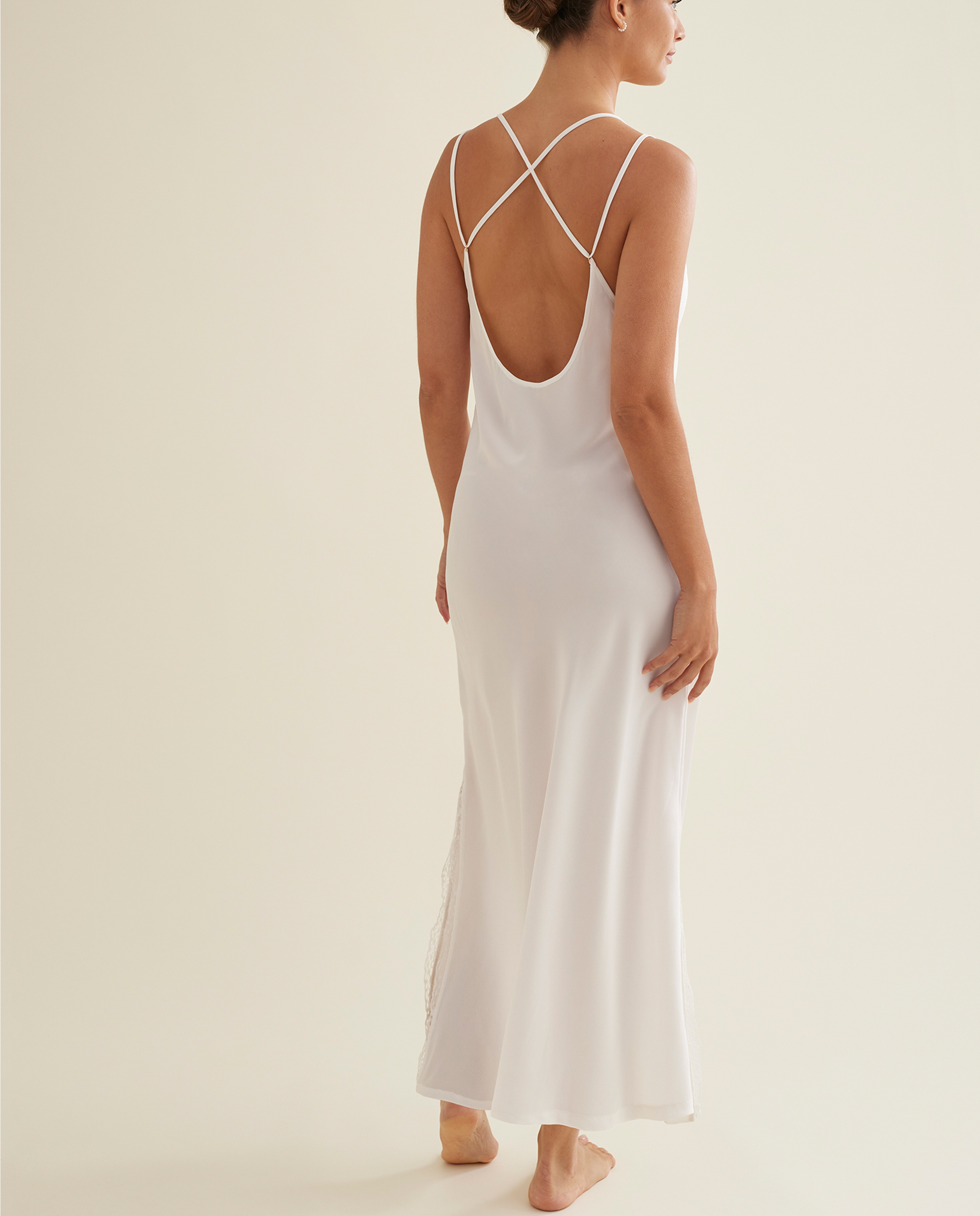Camisón lencero largo - Promise - Blanco Blanco-2