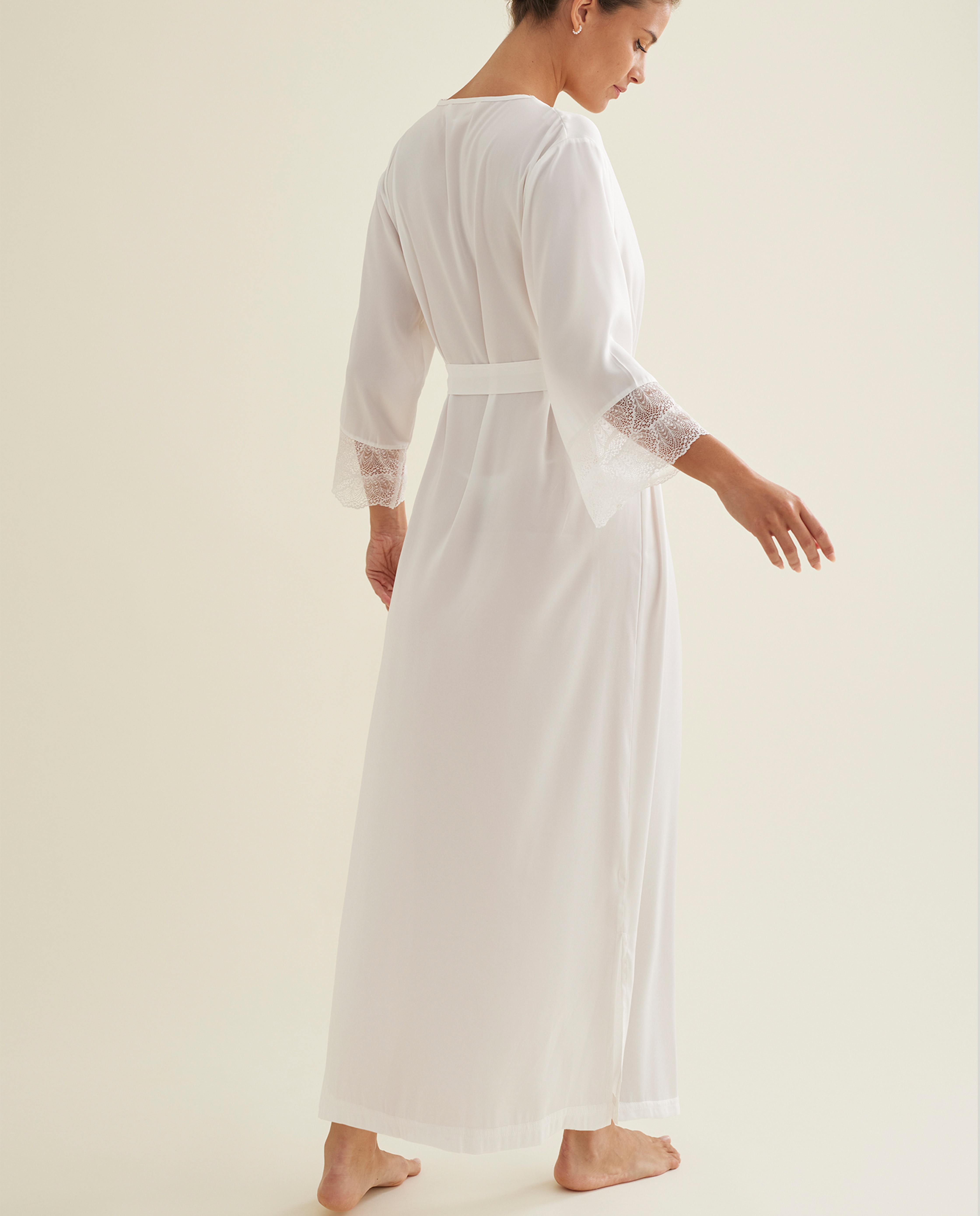 Imagen 2 de Bata de mujer lencera larga - Promise - Blanco Blanco