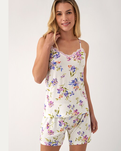 Imagen 0 de Pijama de mujer de short con camiseta de tirantes modal floral