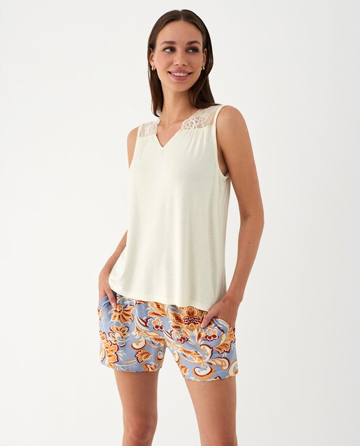 Imagen 0 de Pijama de mujer de short con camiseta sin mangas modal cachemires