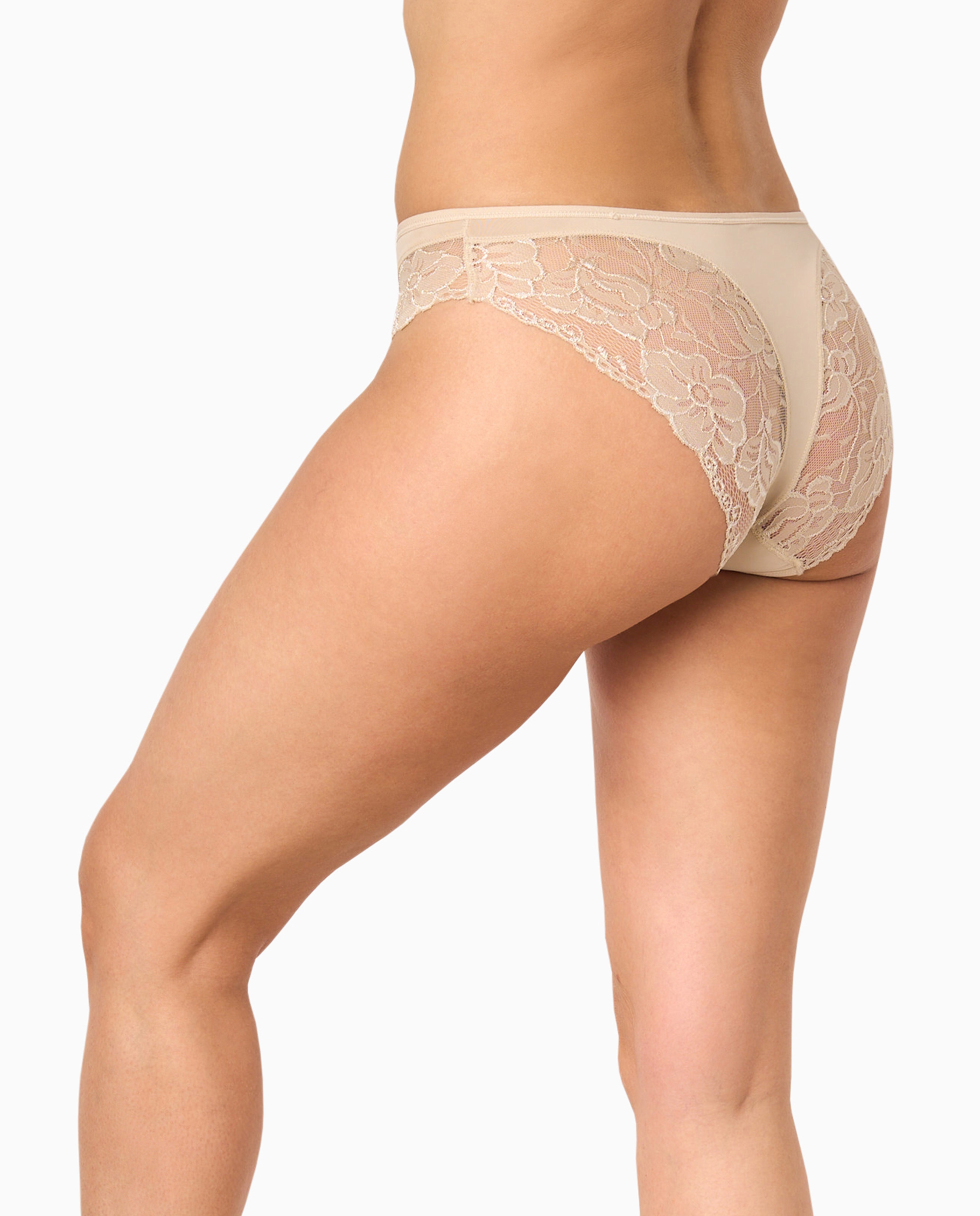 Braguita bikini con blonda y lacito decorativo - Promise - Beige Beige-2