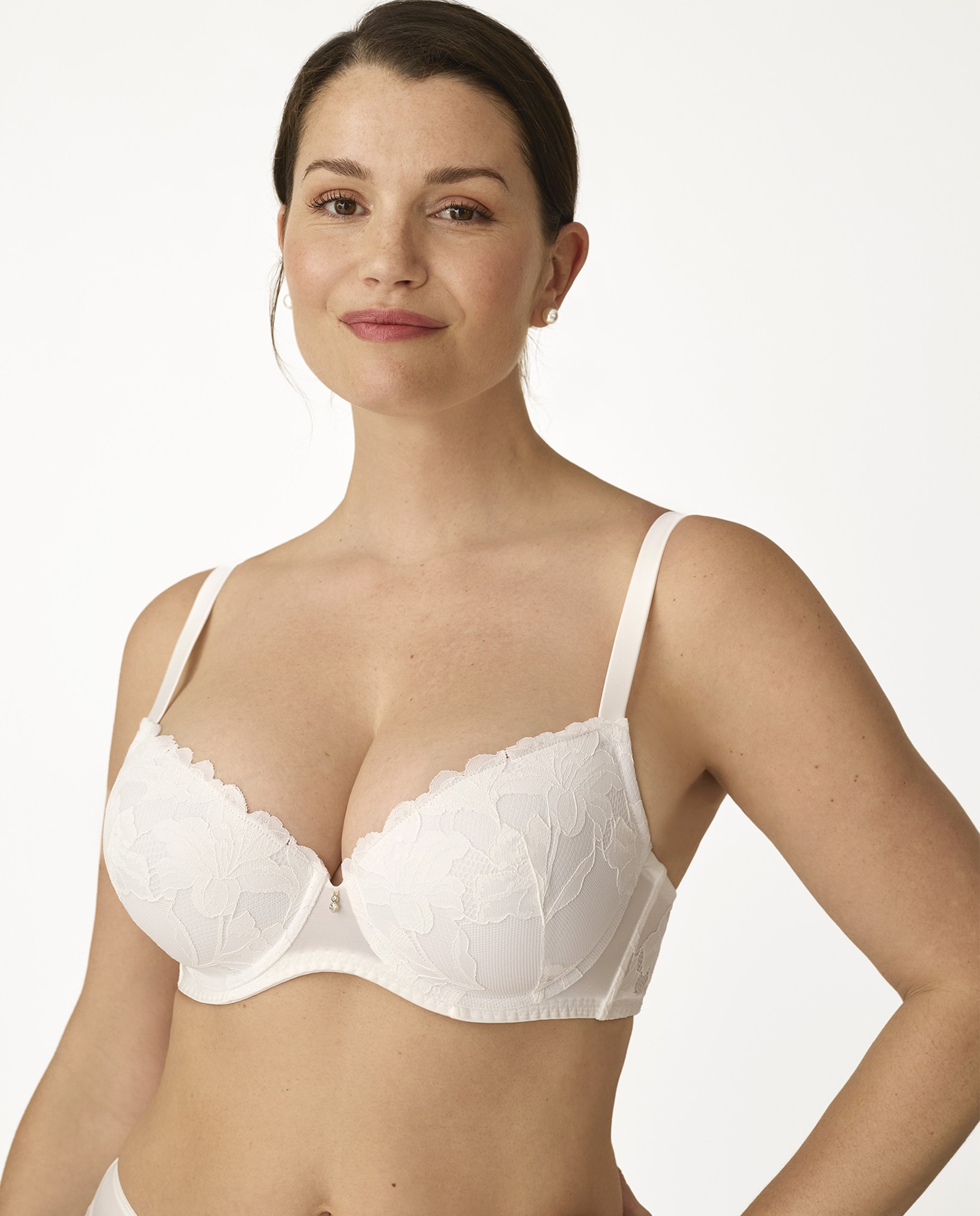 Sujetador con aro relleno encaje Belleza - Promise - Blanco roto Blanco roto-4