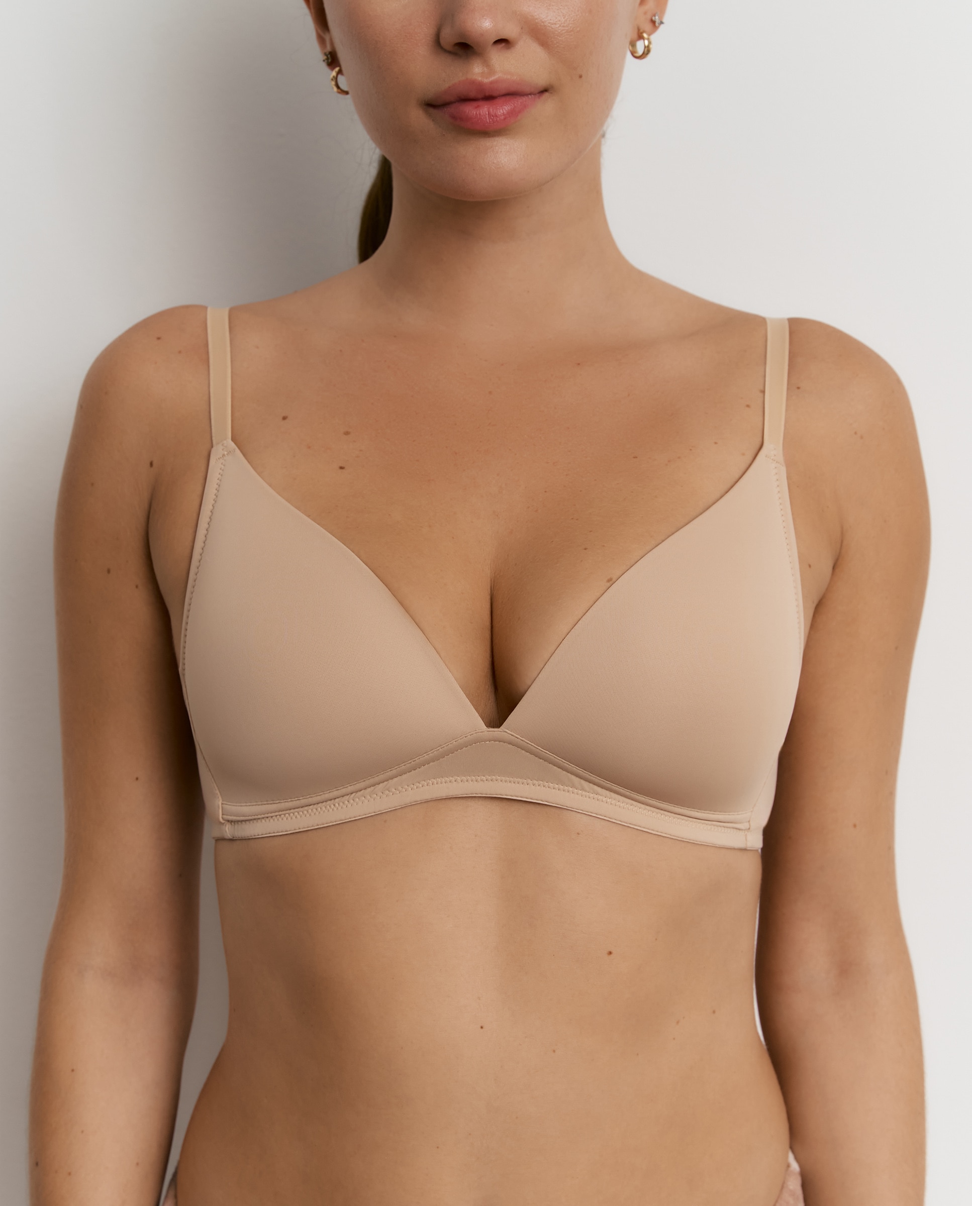 Sujetador triangular sin aros con relleno - Promise - Beige Beige-3