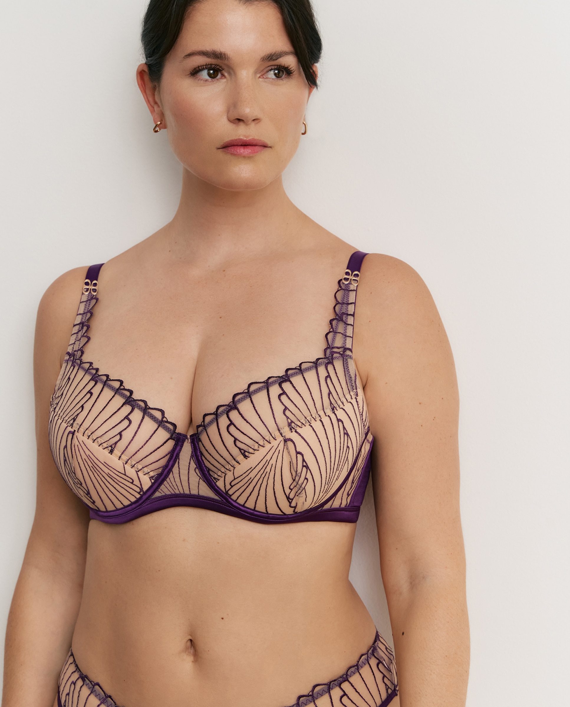 Sujetador con aro de mujer con copa de foam y tul - Promise - Violeta Violeta-1