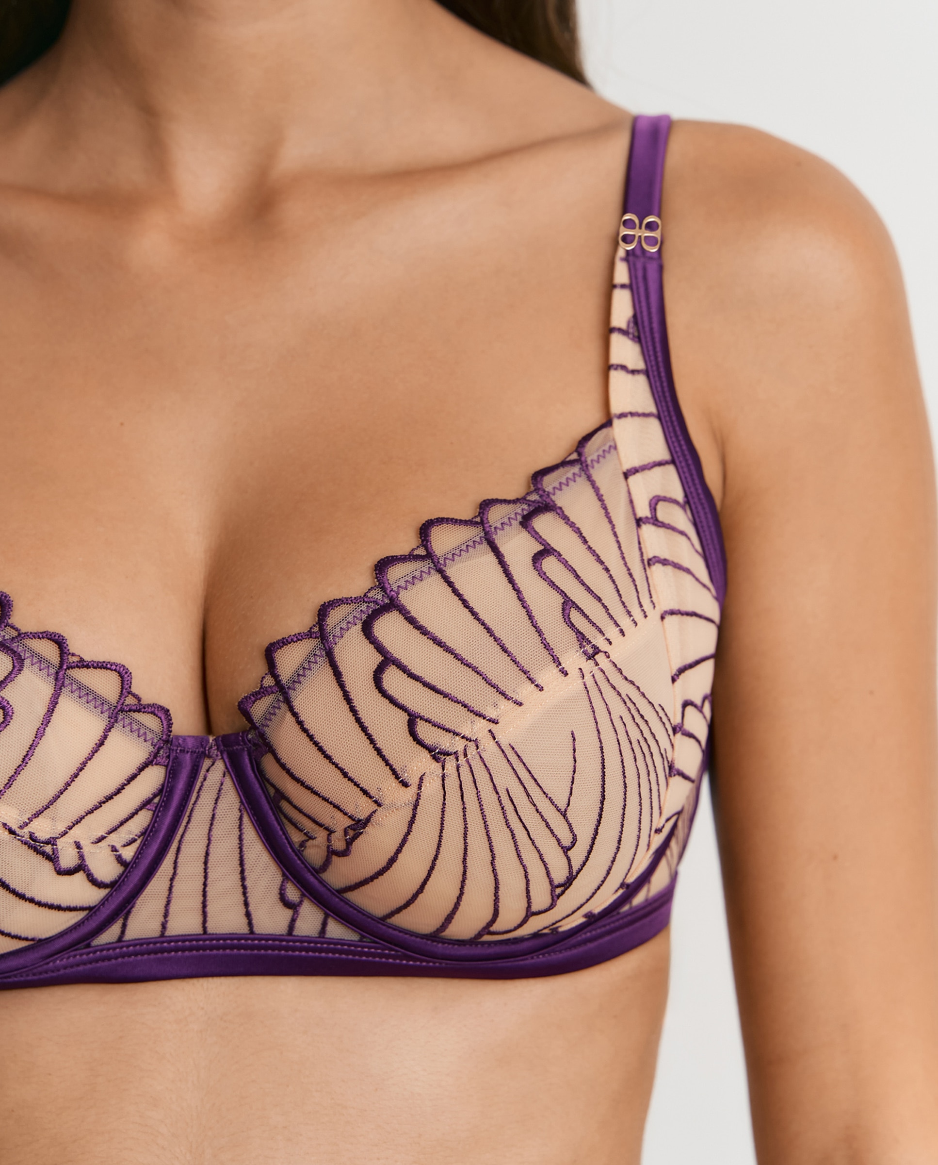 Sujetador con aro de mujer con copa de foam y gran capacidad - Promise - Violeta Violeta-3