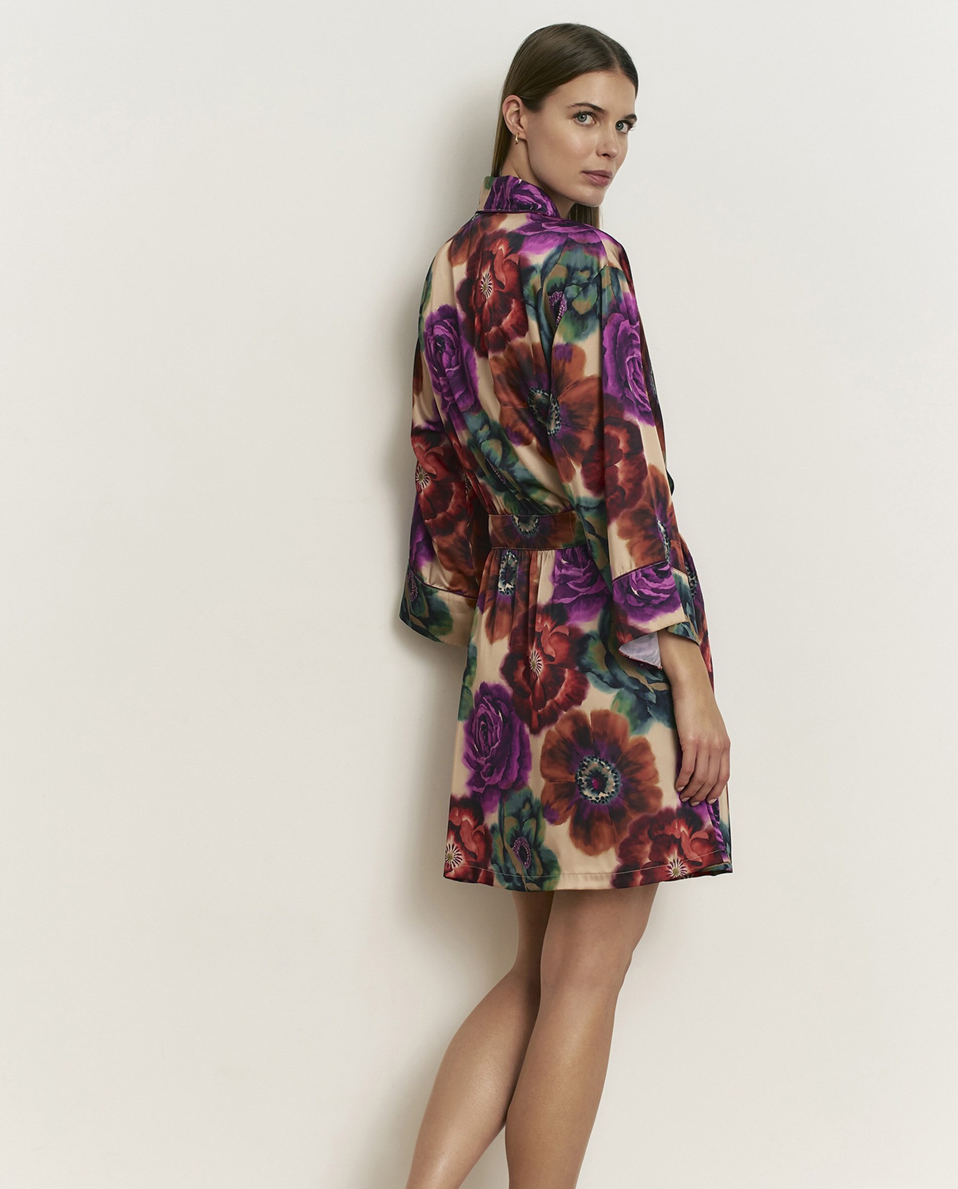 Imagen 2 de Bata de mujer con tacto suave y estampado - Promise - Violeta Violeta
