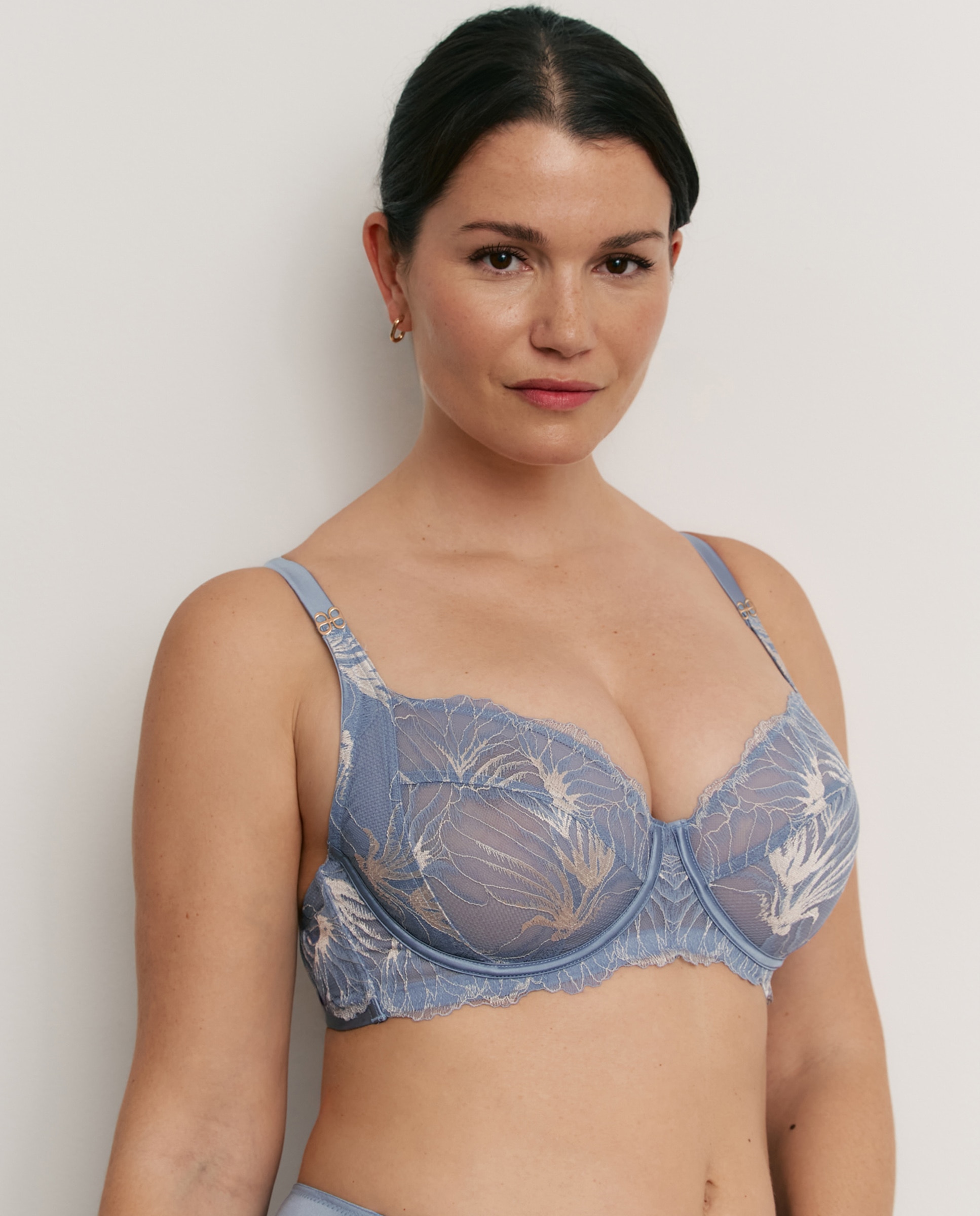 Sujetador con aro de mujer con copa de foam y gran capacidad - Promise - Azul grisáceo Azul grisáceo-3