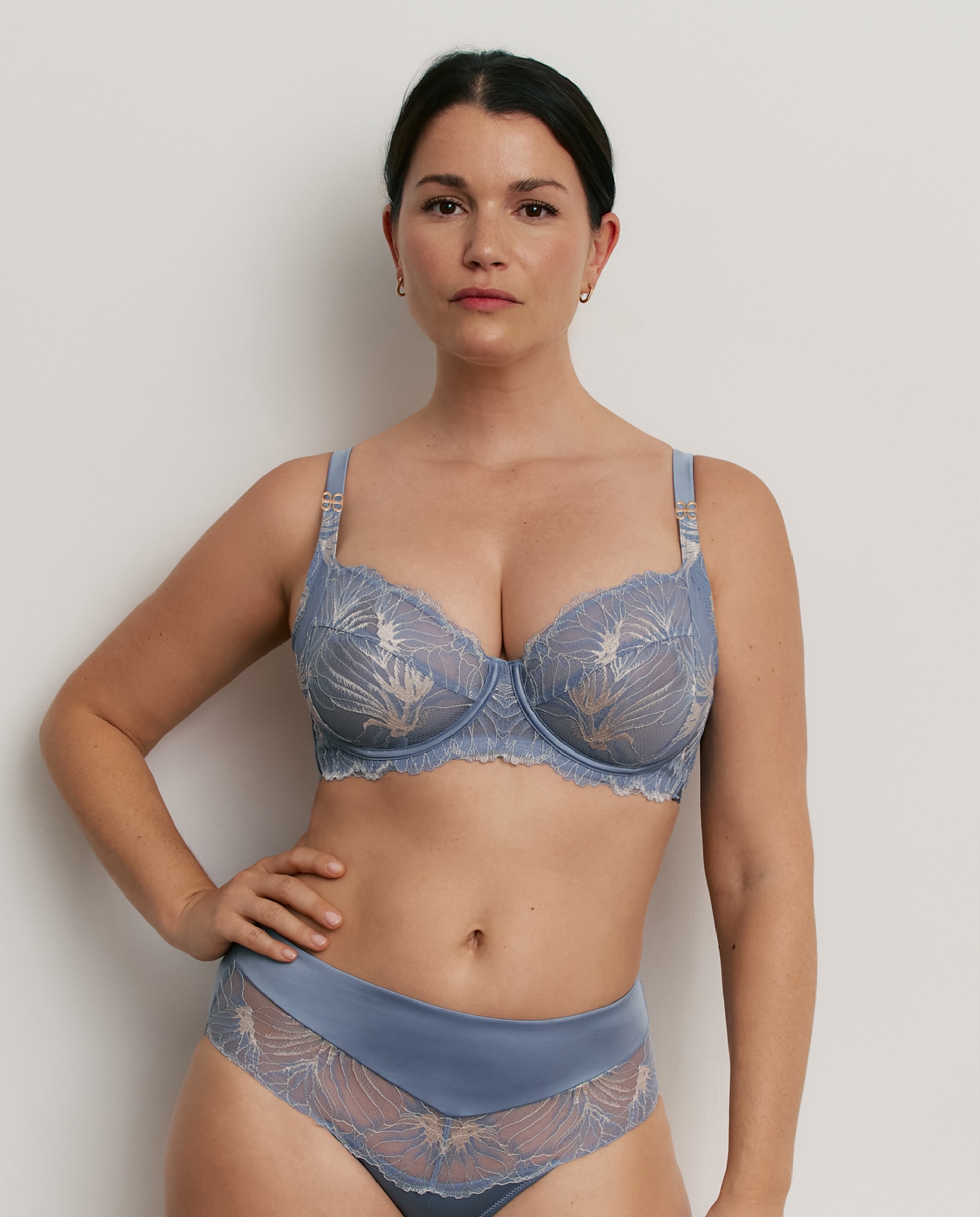 Sujetador con aro de mujer con copa de foam y gran capacidad - Promise - Azul grisáceo Azul grisáceo-6