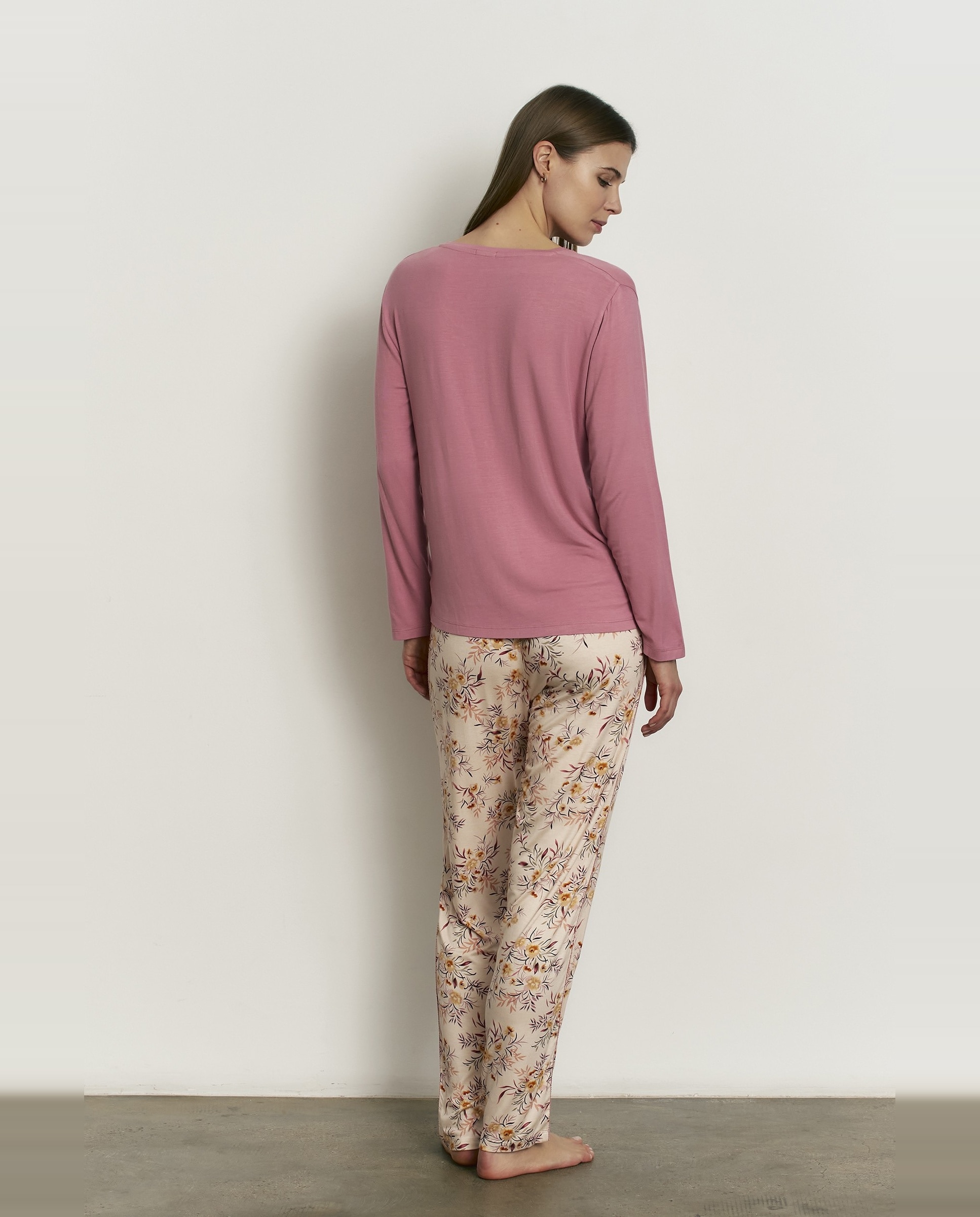 Pijama completo de mujer con manga larga y pantalón largo - Promise - Maquillaje Maquillaje-2
