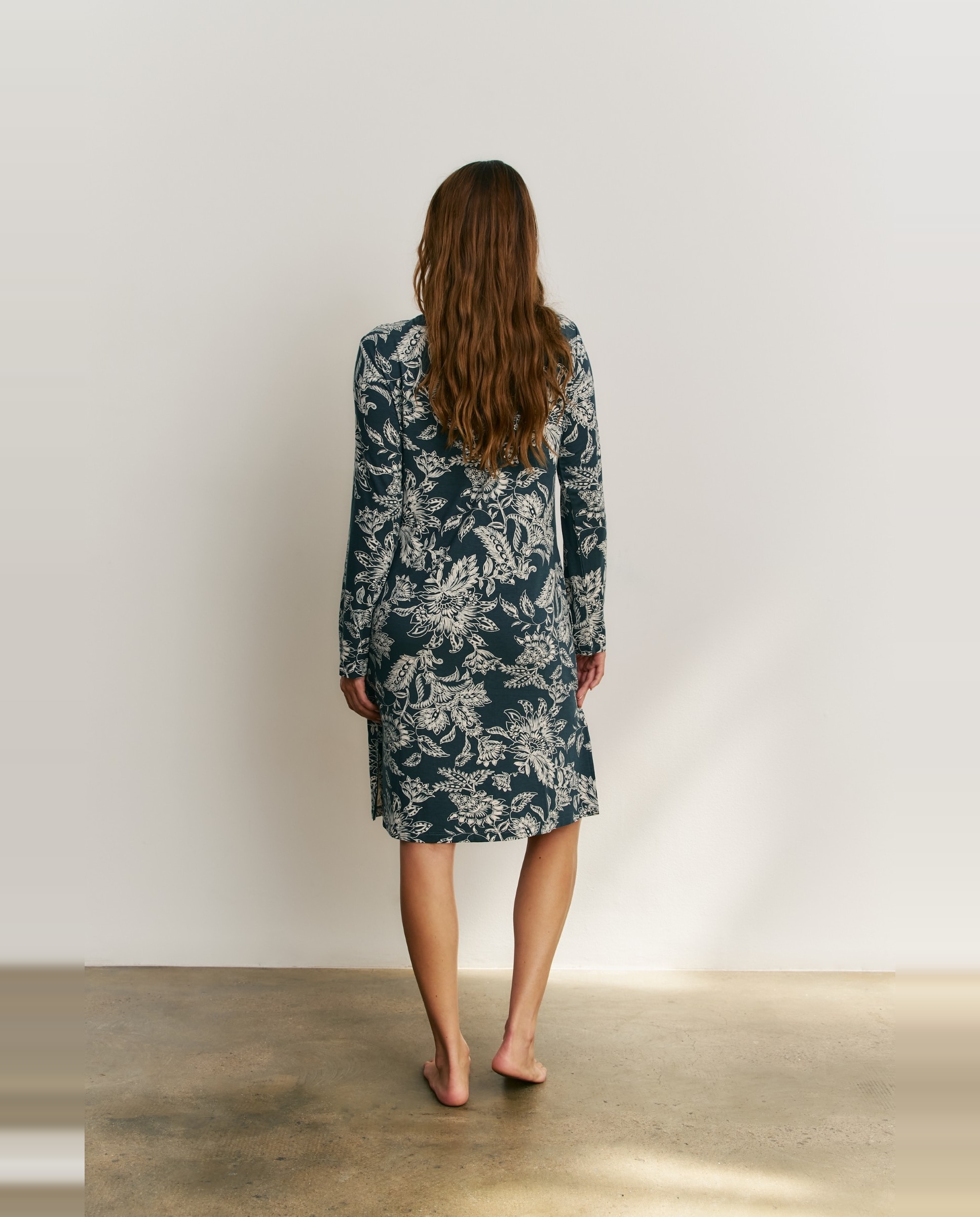Camisón de mujer con manga larga y estampado - Promise - Marino Marino-2