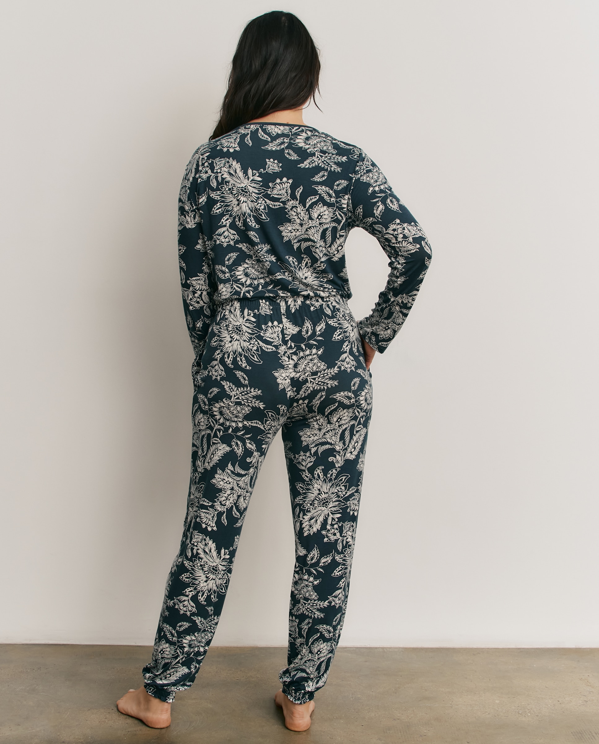 Pijama completo de mujer con manga larga y puños - Promise - Marino Marino-2