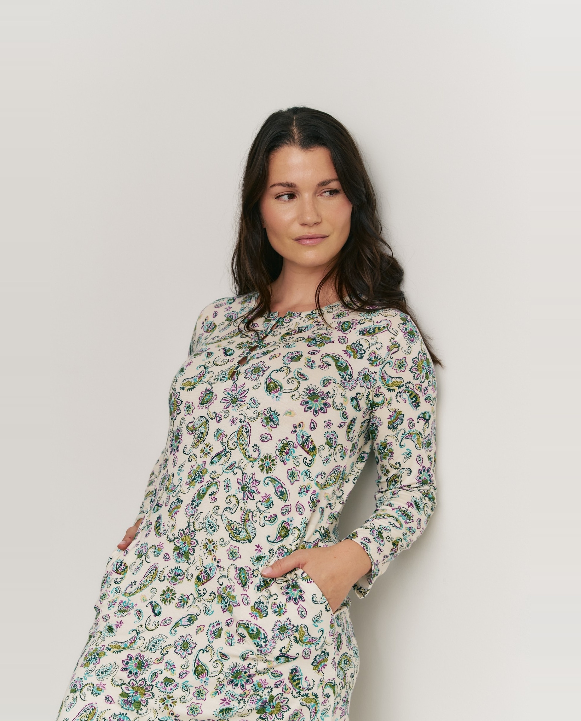 Camisón de mujer con manga larga y estampado - Promise - Esmeralda Esmeralda-3