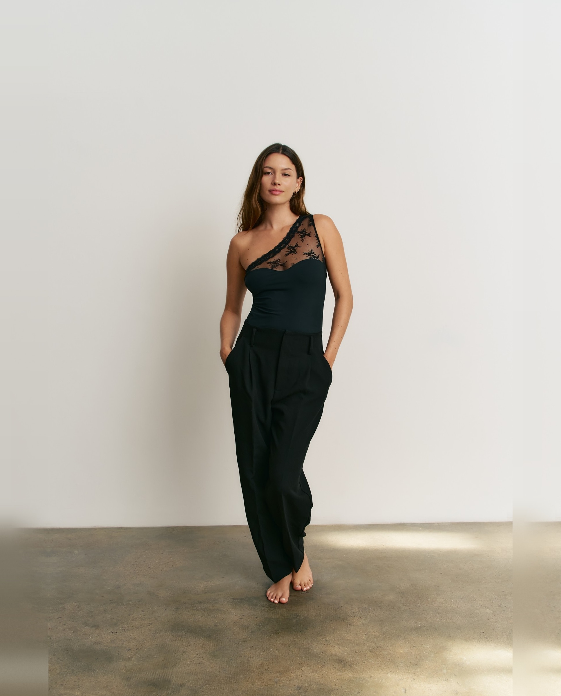Body de mujer con encaje y microfibra - Promise - Negro Negro-3