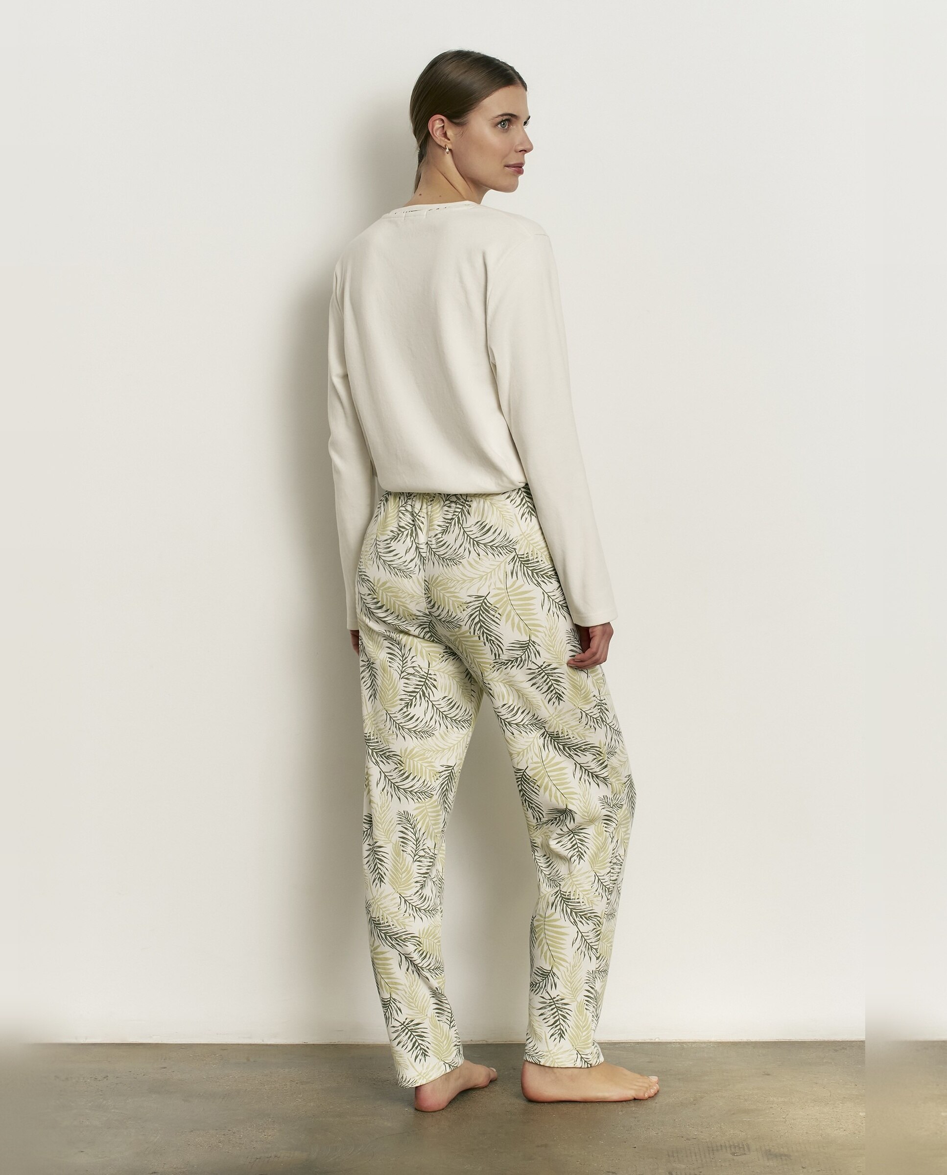 Pijama completo de mujer con manga larga y pantalón largo - Promise - Blanco roto Blanco roto-2