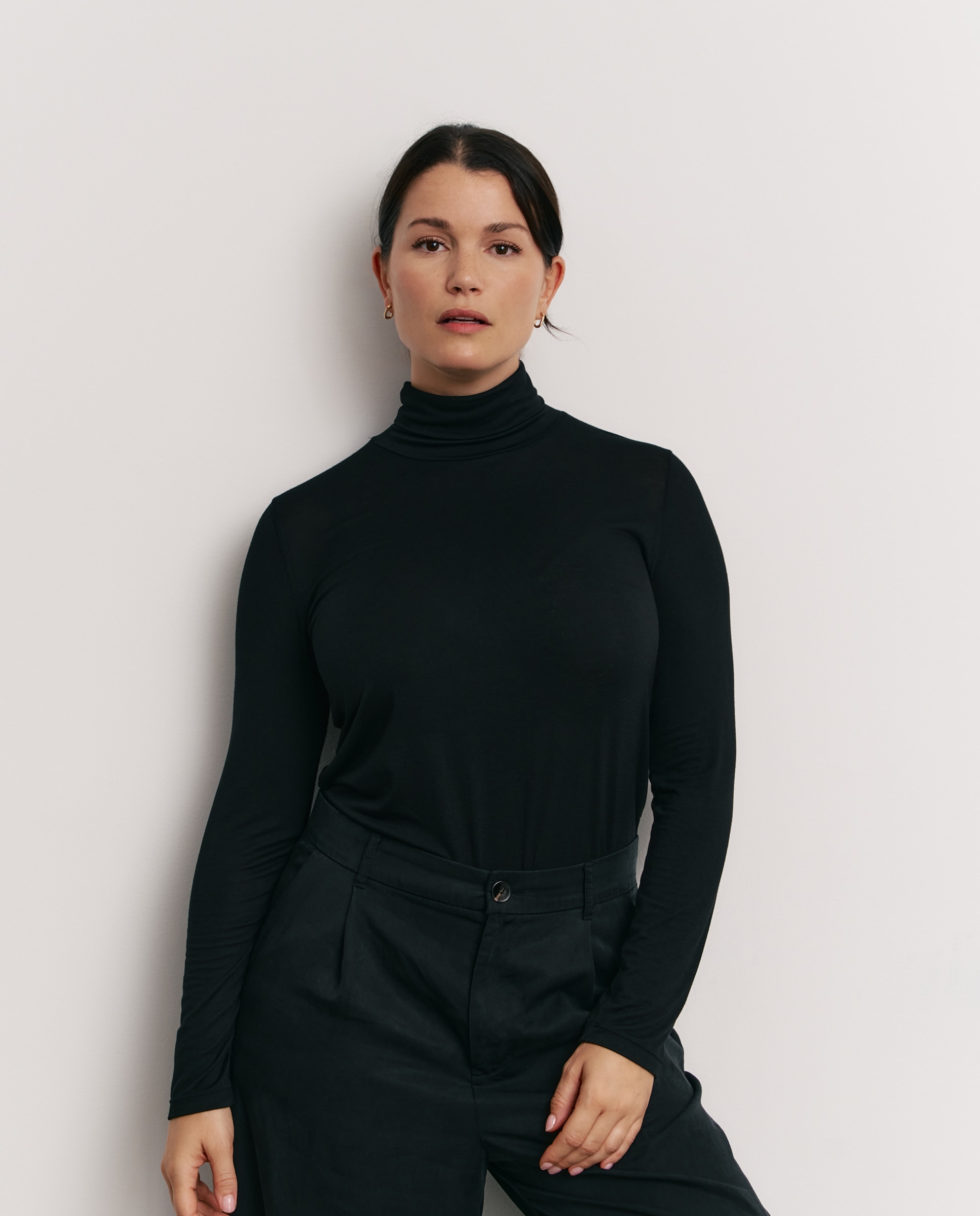 Imagen 2 de Camiseta interior básica de mujer con manga larga y modal - Promise - Negro Negro