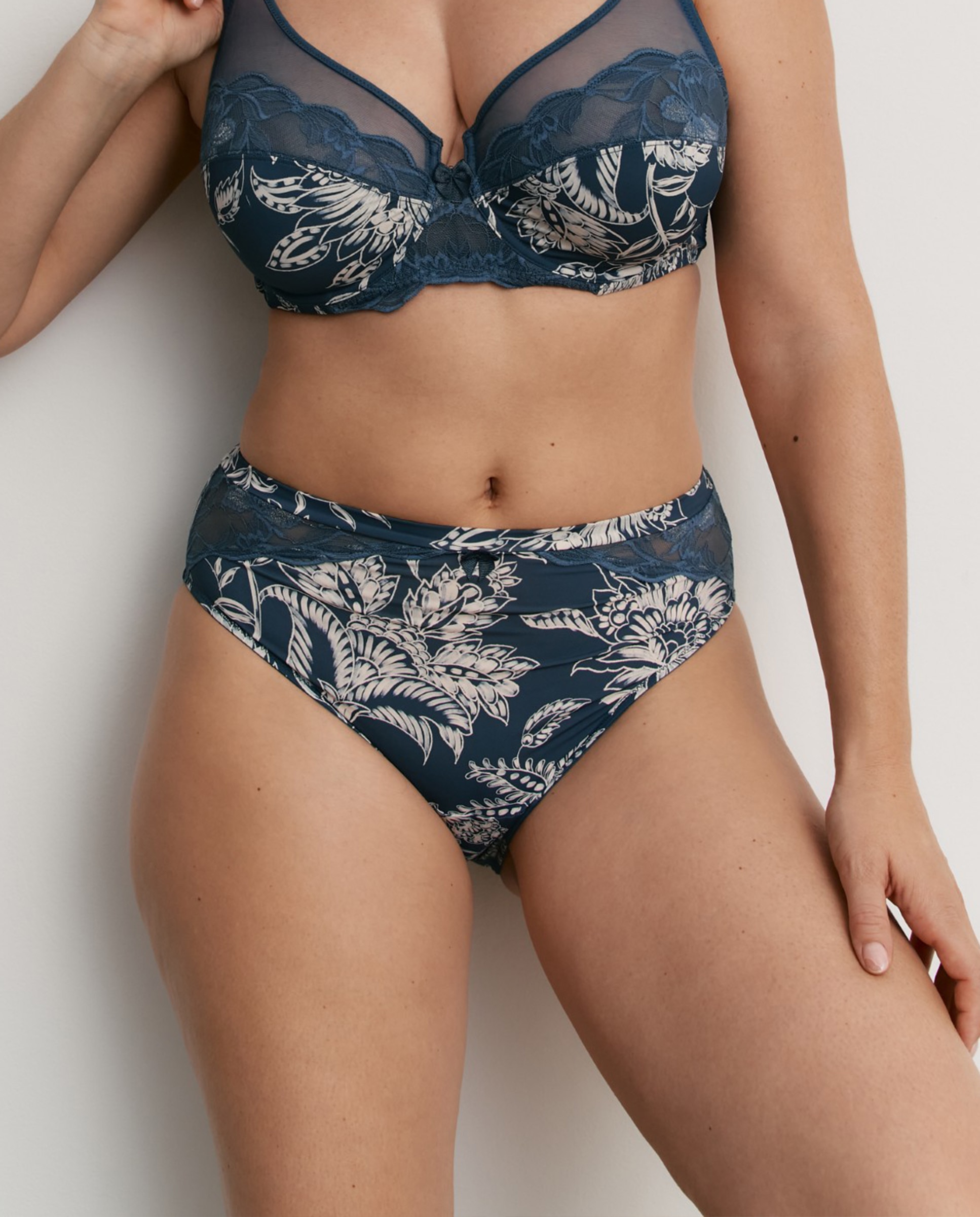 Bragas altas de mujer con microfibra y estampado - Promise - Marino Marino-1