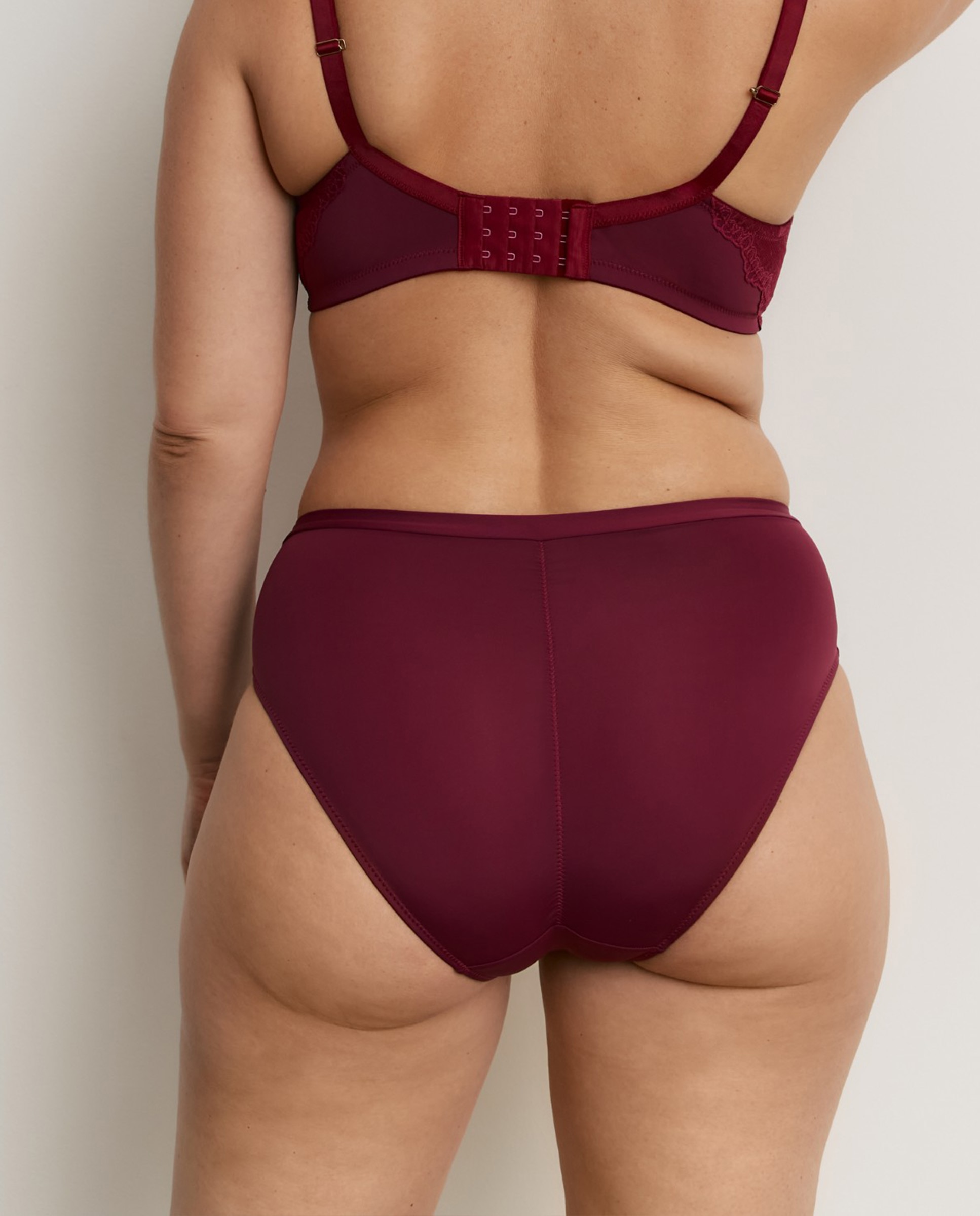 Bragas altas de mujer con encaje y microfibra - Promise - Burdeos Burdeos-4