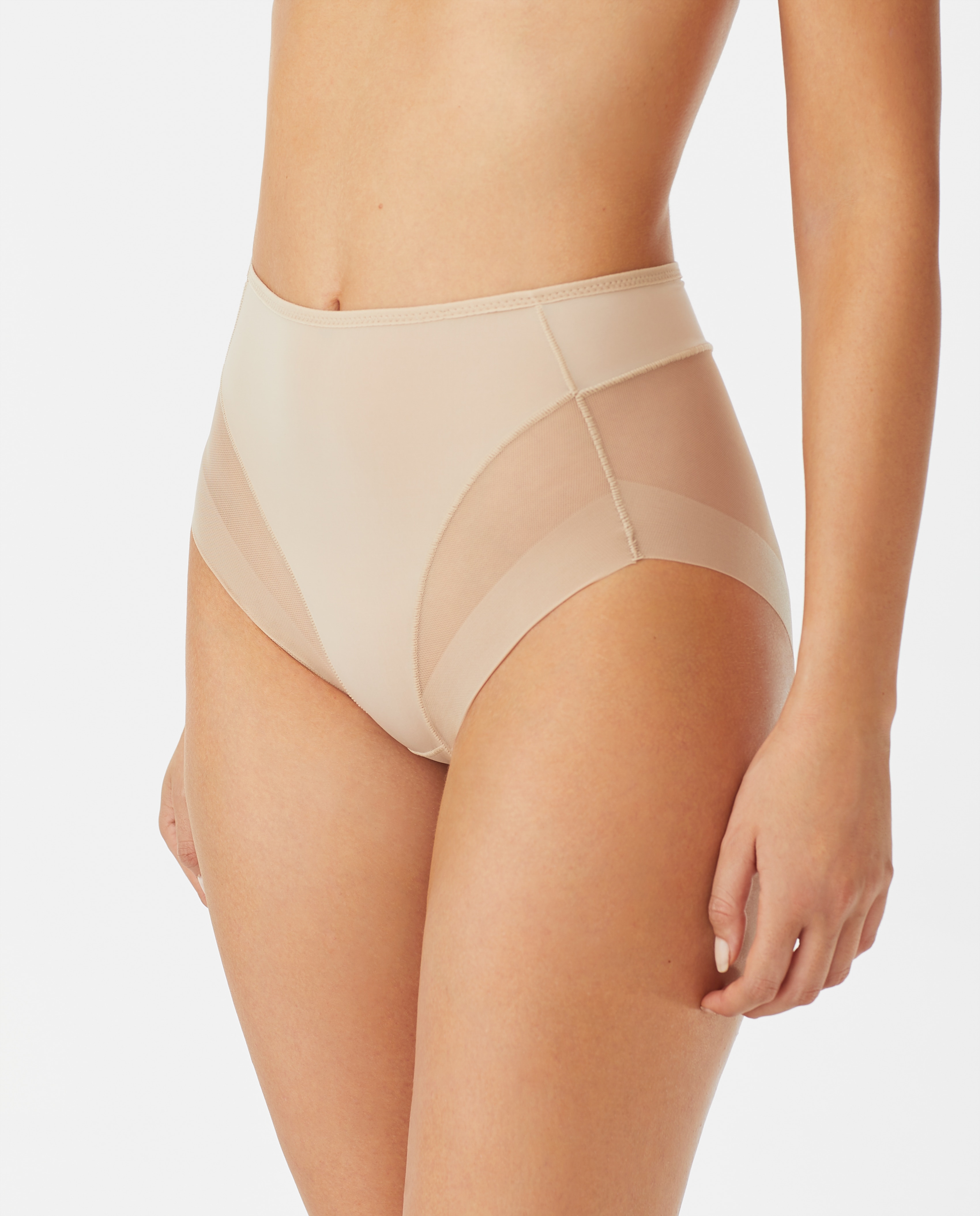Braga alta con efecto tanga - Promise - Beige Beige-3
