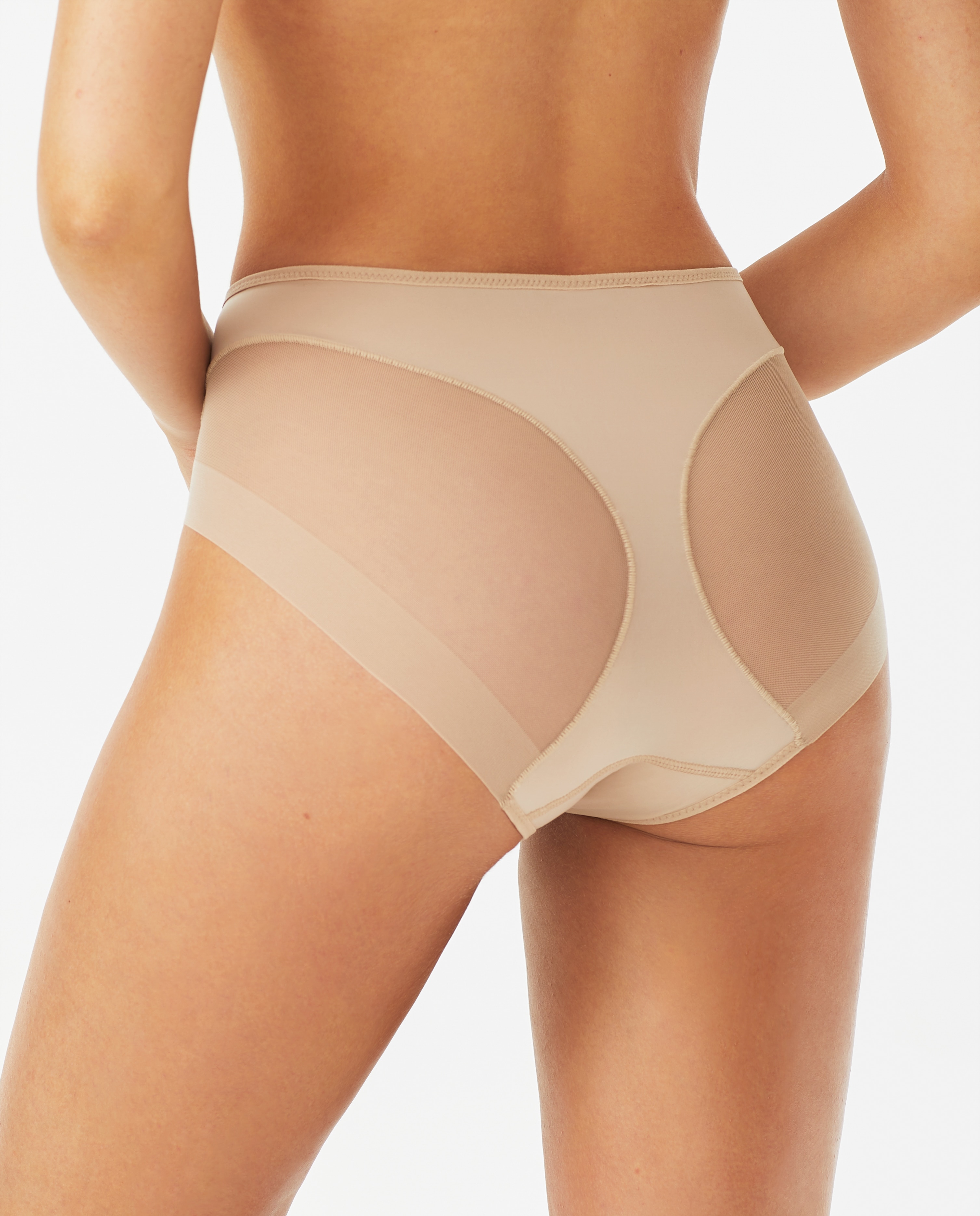 Braga alta con efecto tanga - Promise - Beige Beige-4