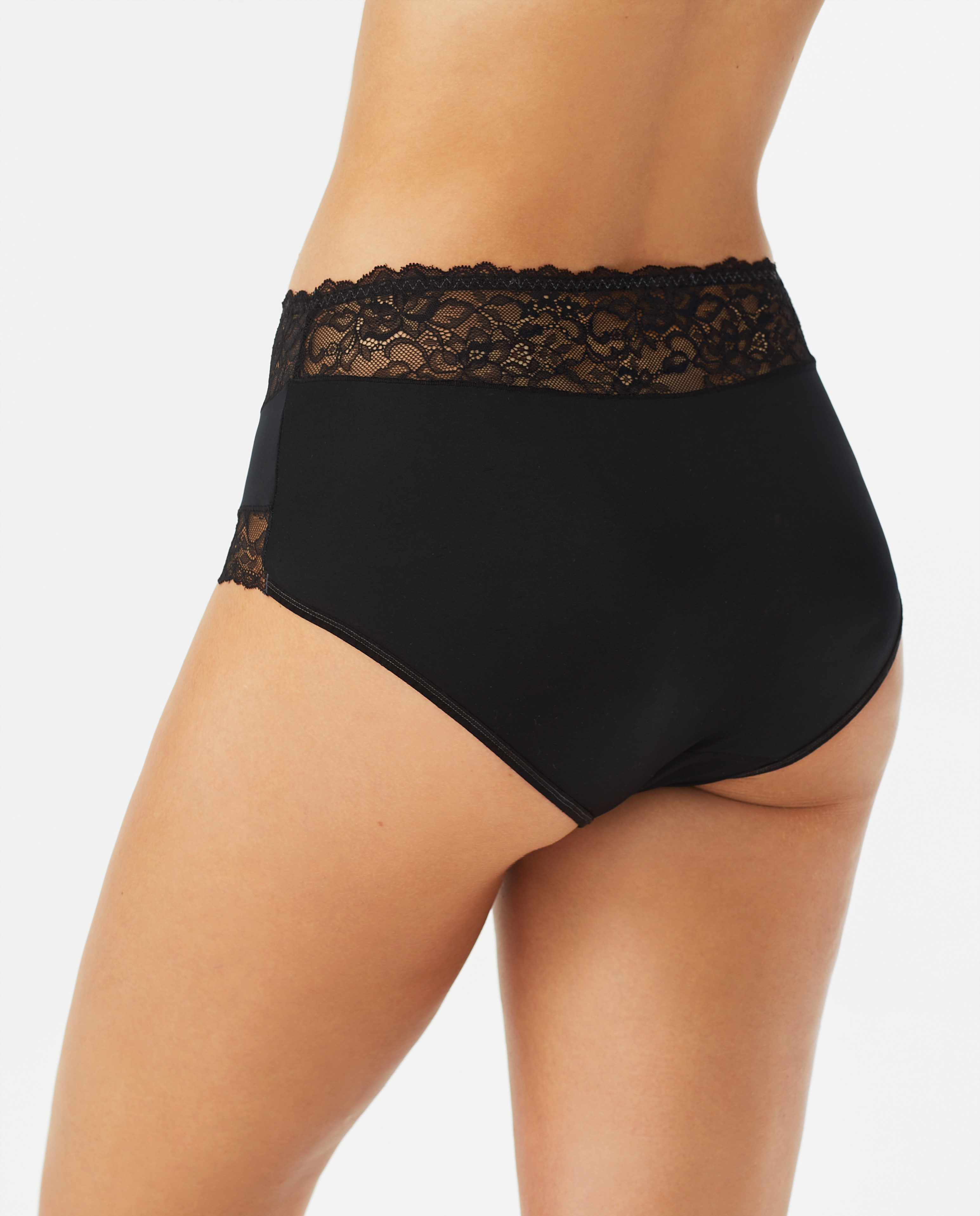 Braguita alta con detalles de encaje - Promise - Negro Negro-4