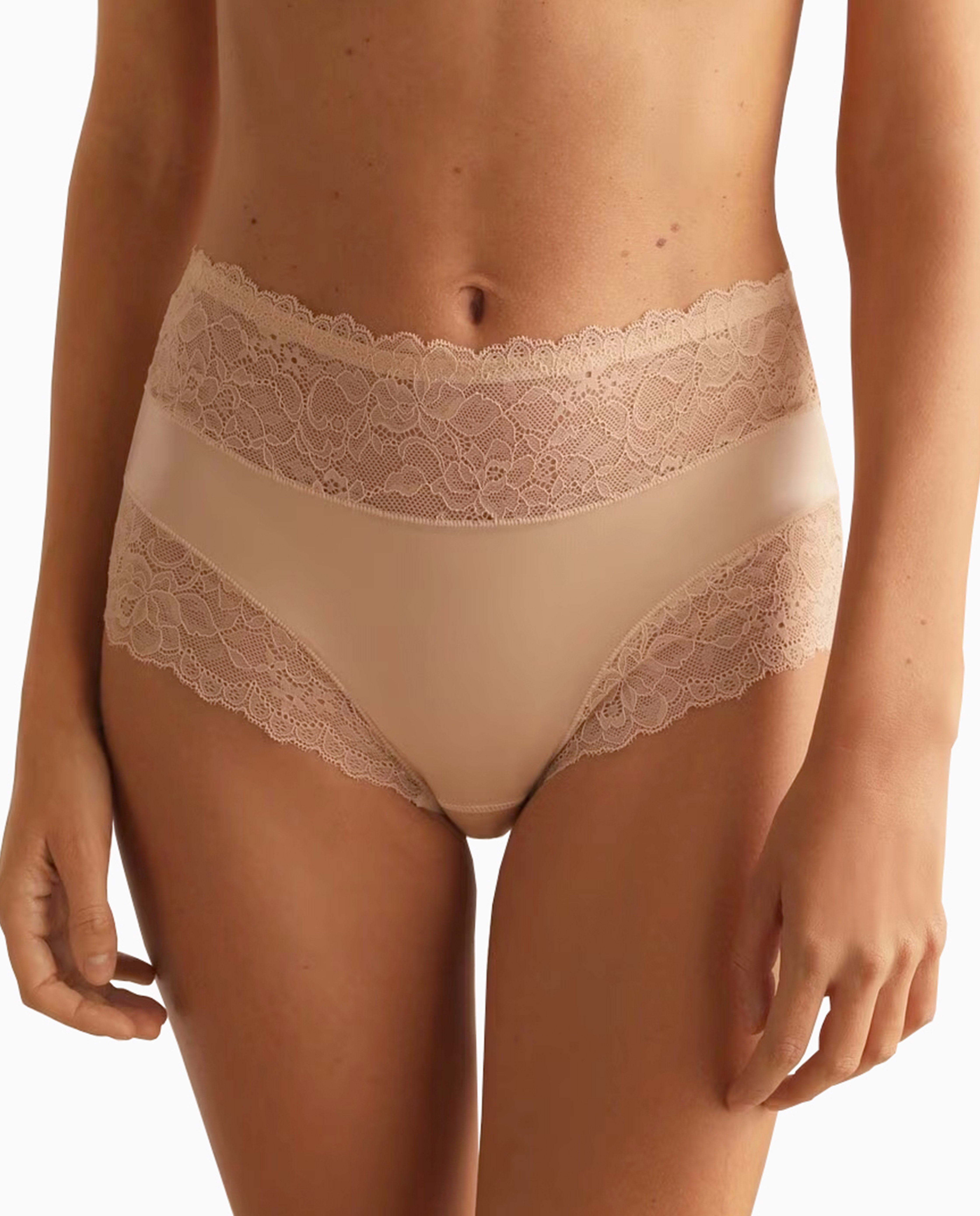 Braguita alta con detalles de encaje - Promise - Beige Beige-1