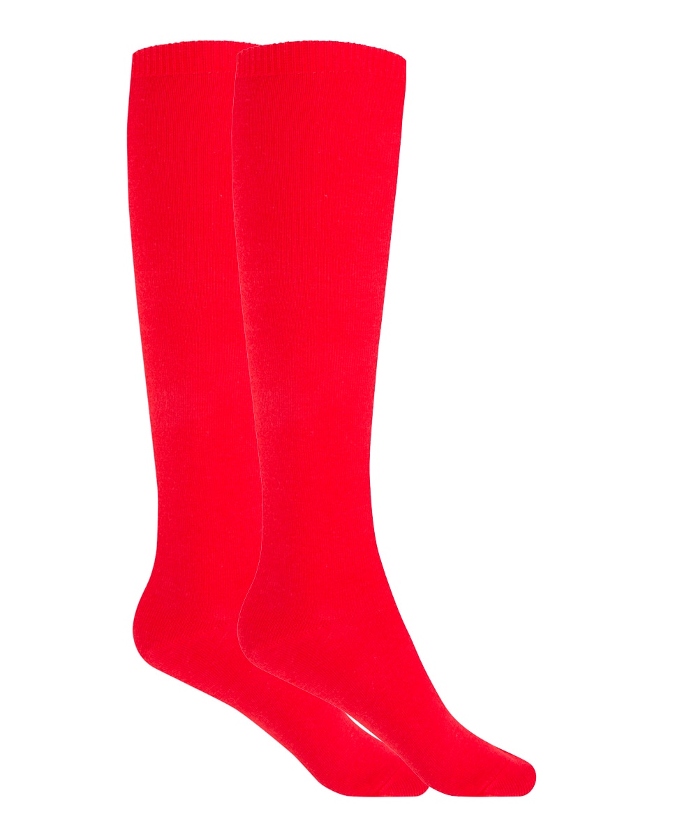 Imagen 1 de Pack de 2 pares de calcetines en bambú liso - Punto Blanco - Rojo Rojo