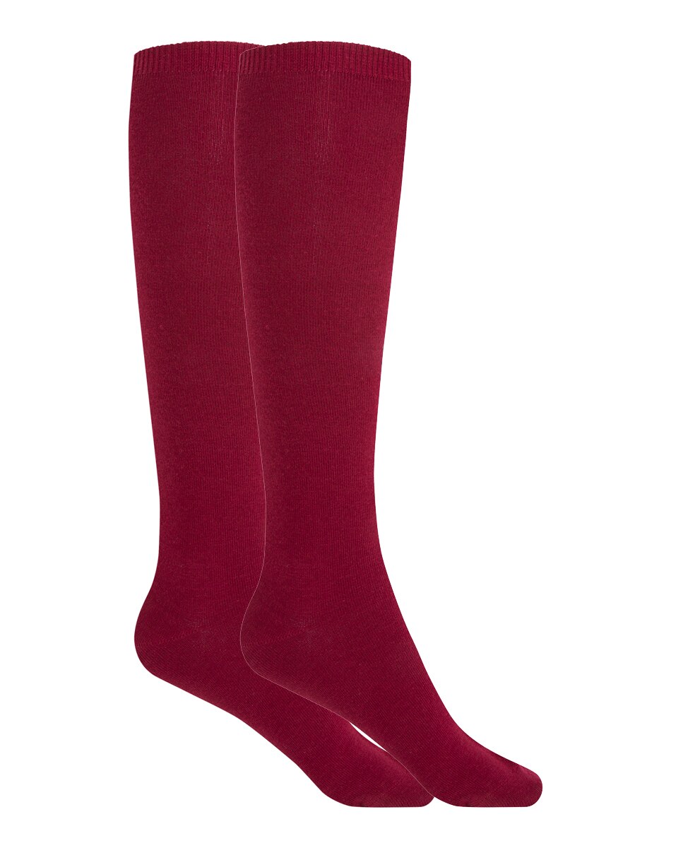 Imagen 1 de Pack de 2 pares de calcetines en bambú liso - Punto Blanco - Granate Granate