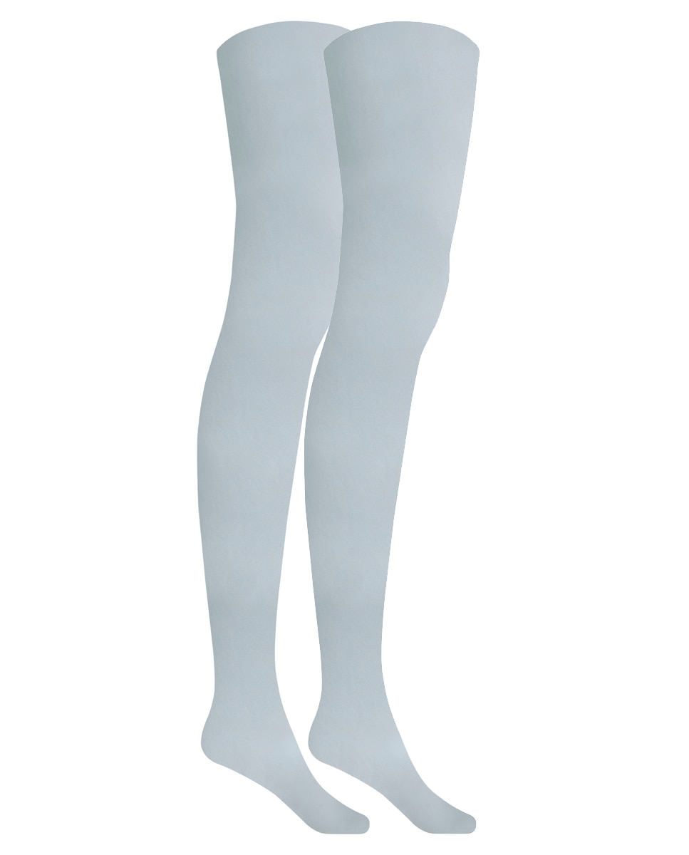 Imagen 1 de Pack de 2 leotardos de niña lisos - Punto Blanco - Azul claro Azul claro