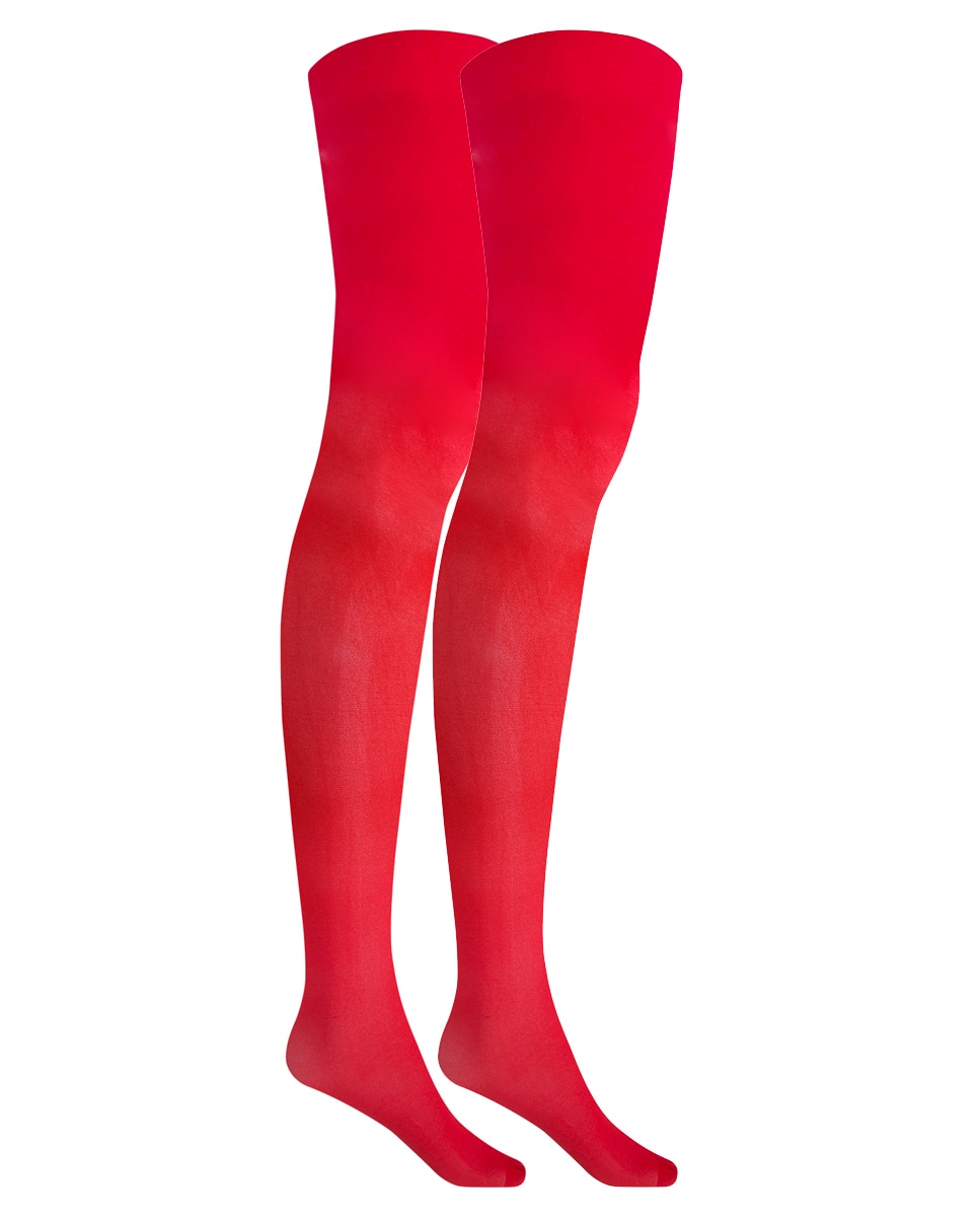 Imagen 1 de Pack de 2 leotardos de niña lisos - Punto Blanco - Rojo Rojo