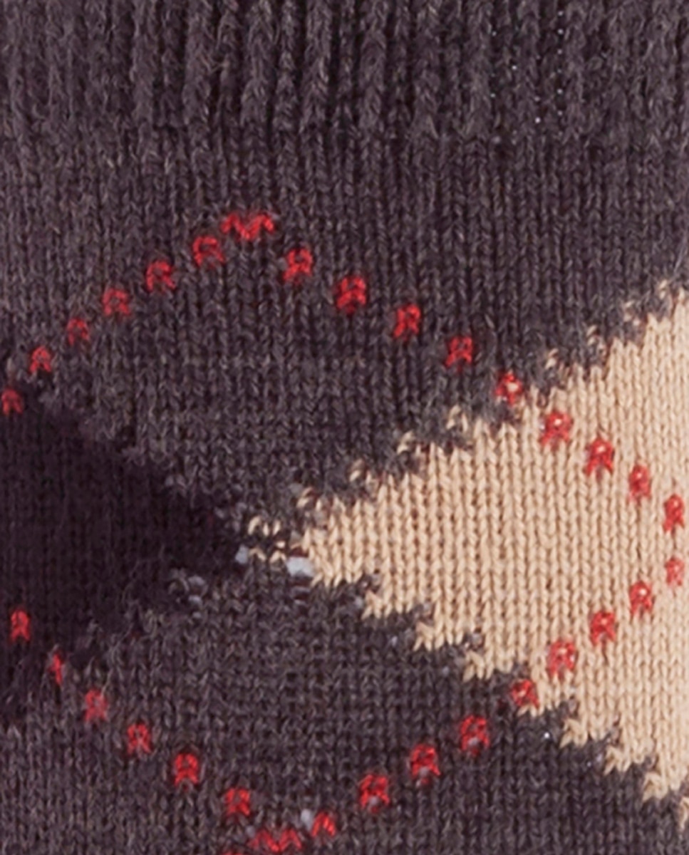 Imagen 2 de Calcetín corto de orlón con intarsia - Punto Blanco - Marrón Marrón