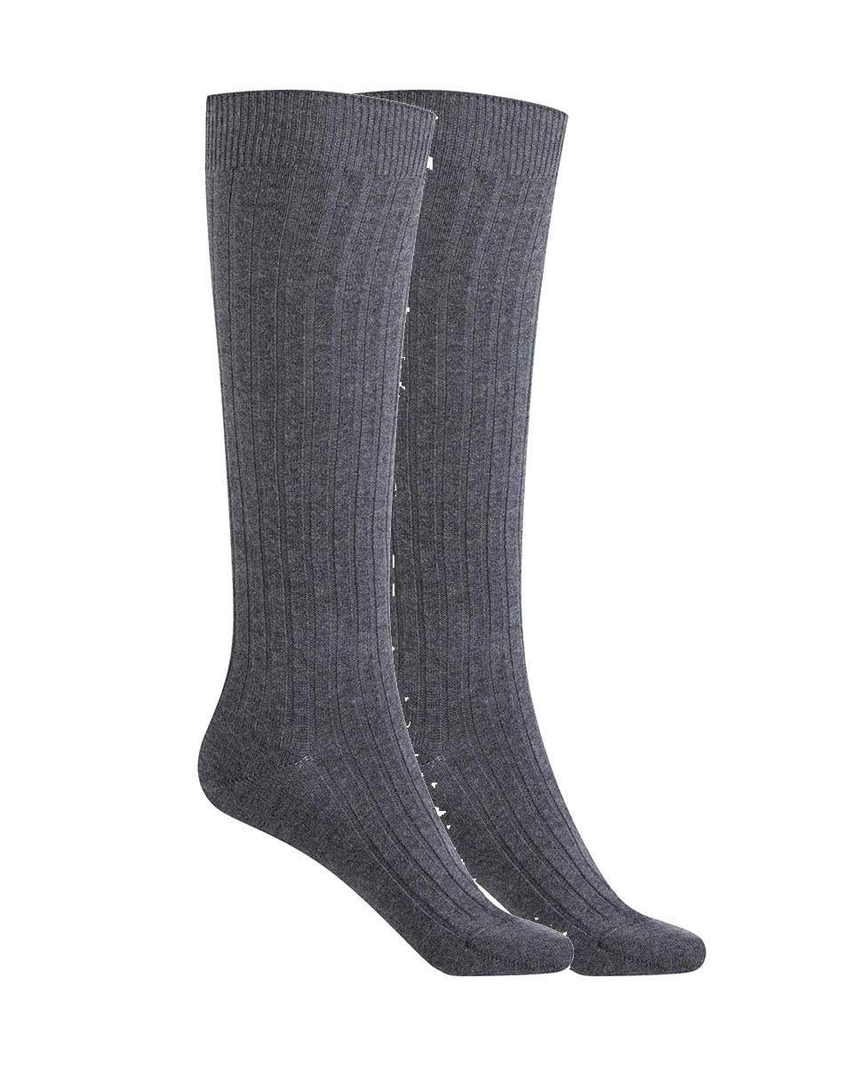 Imagen 0 de Pack de 2 pares de calcetines de algodón de canalé Gris oscuro